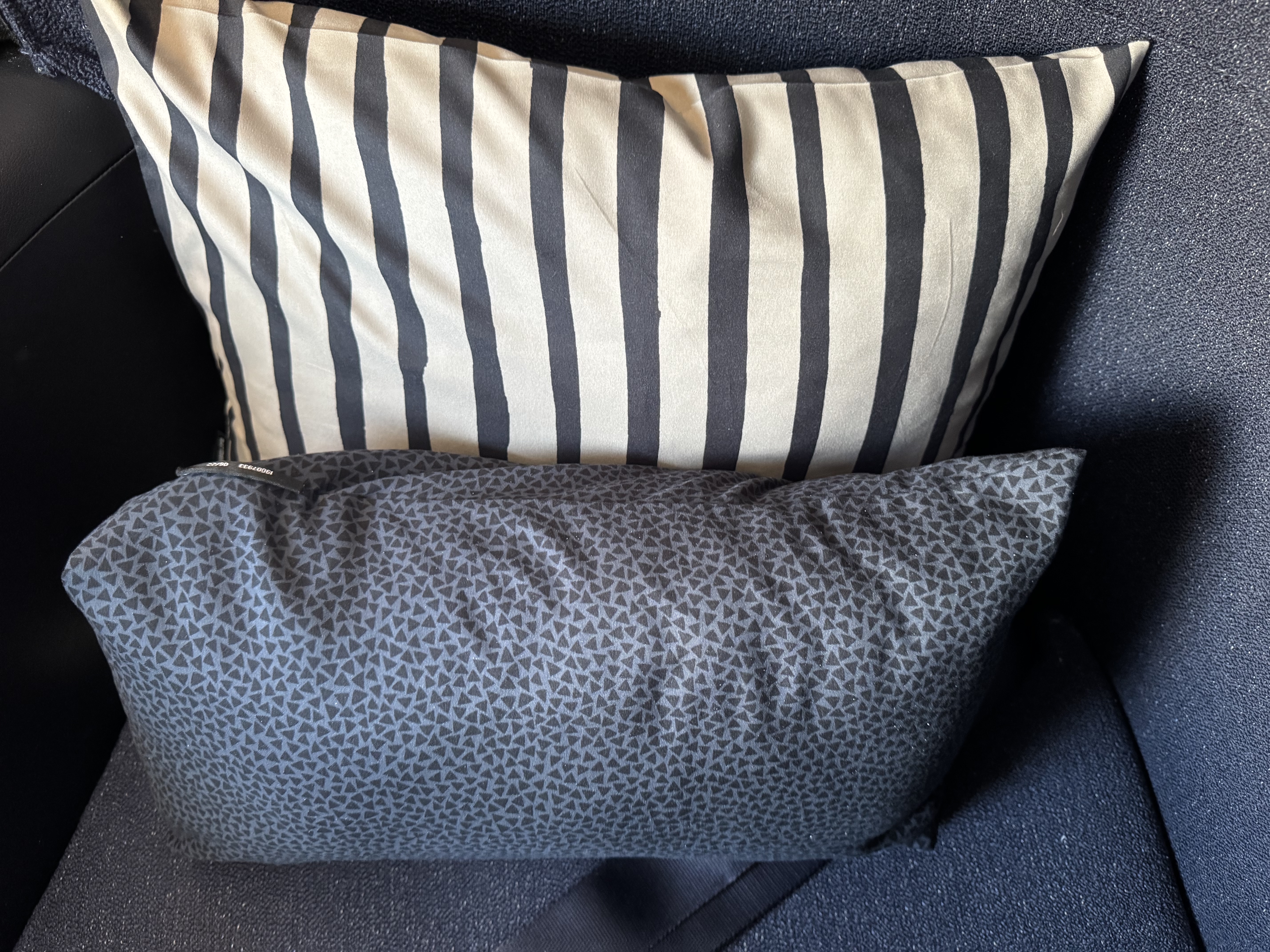 Finnair A350XWB business class pillows on seat