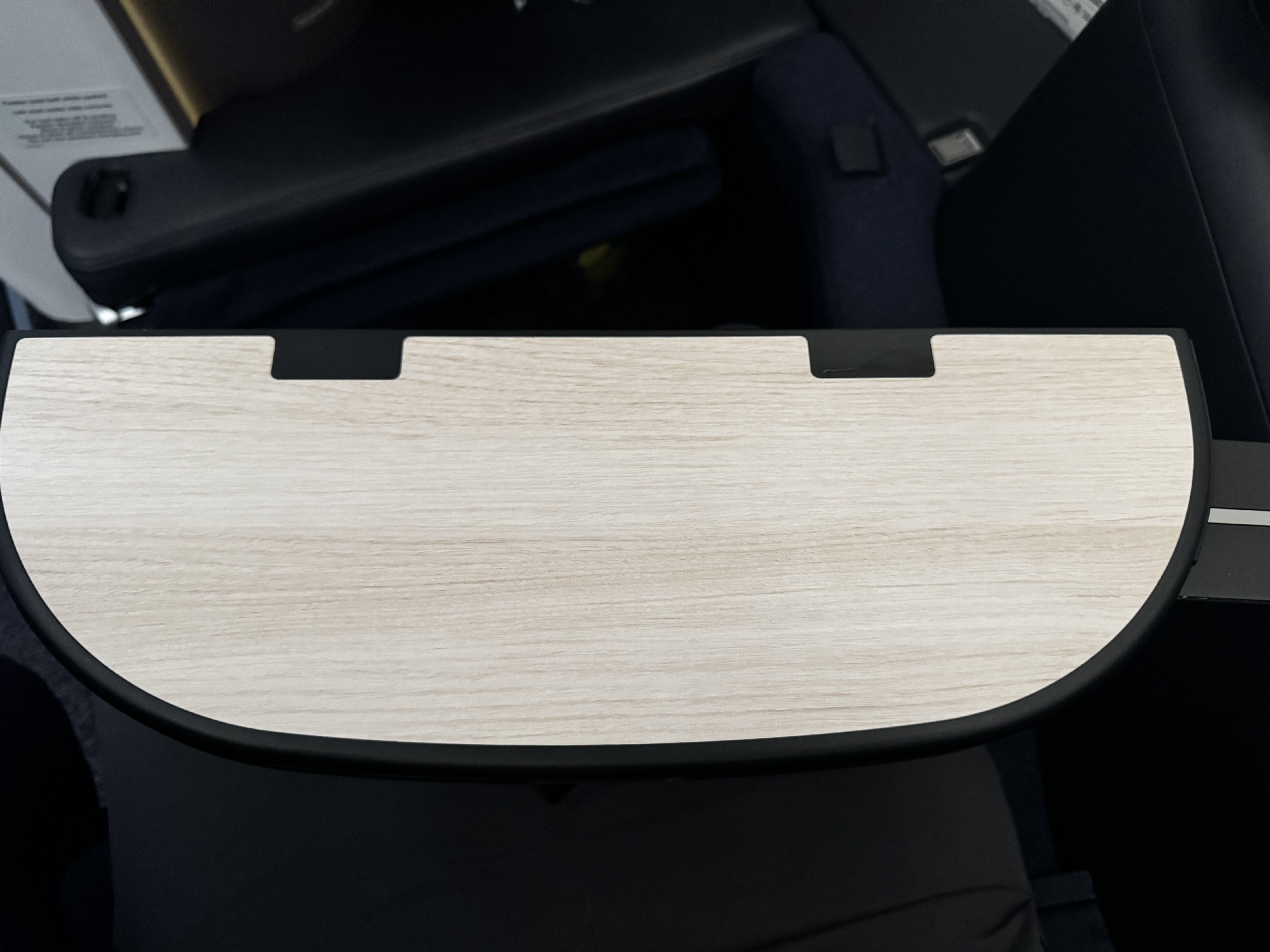 Finnair A350XWB business class tray table folded