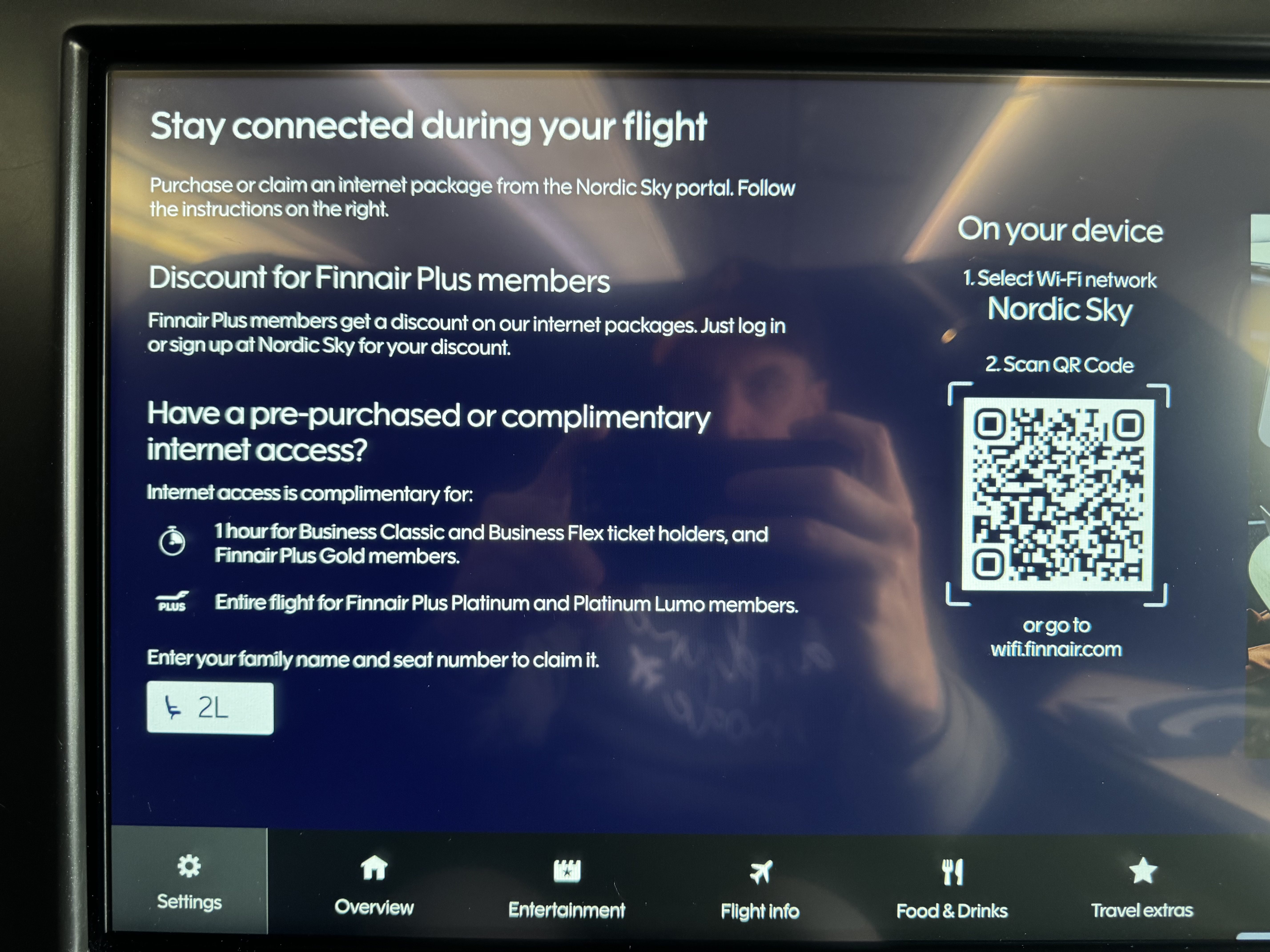 Finnair A350XWB business class wifi info