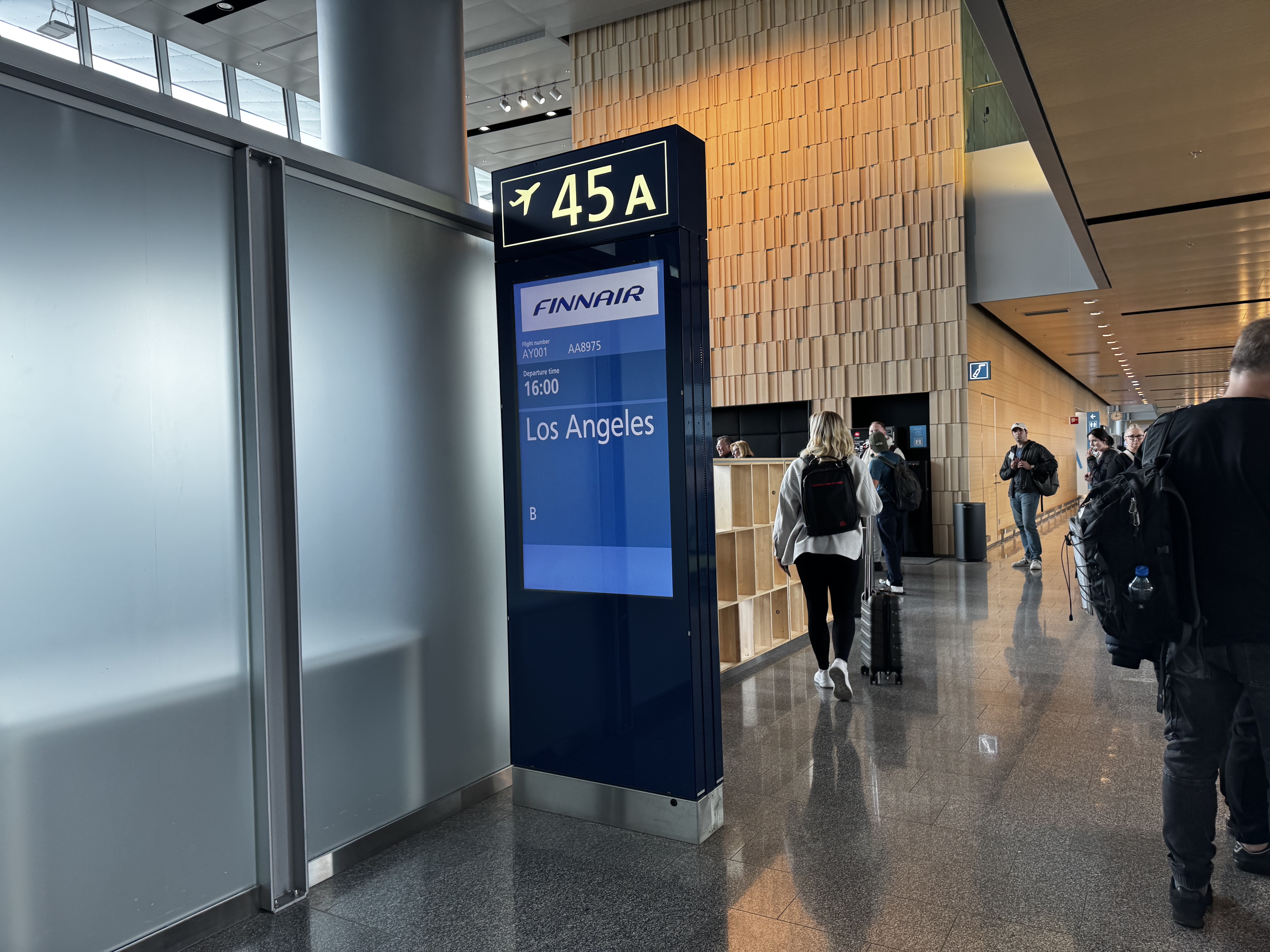 Finnair A350XWB premium economy gate sign Finnair A350XWB premium economy gate sign