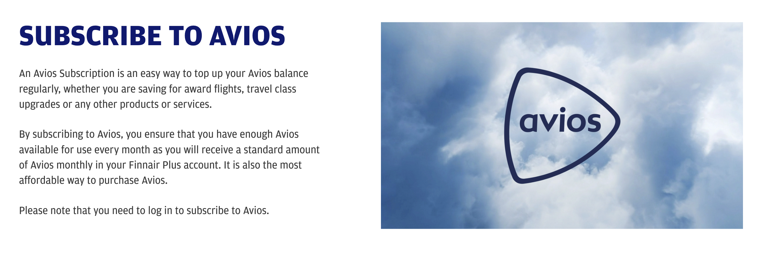 Finnair avios subscription