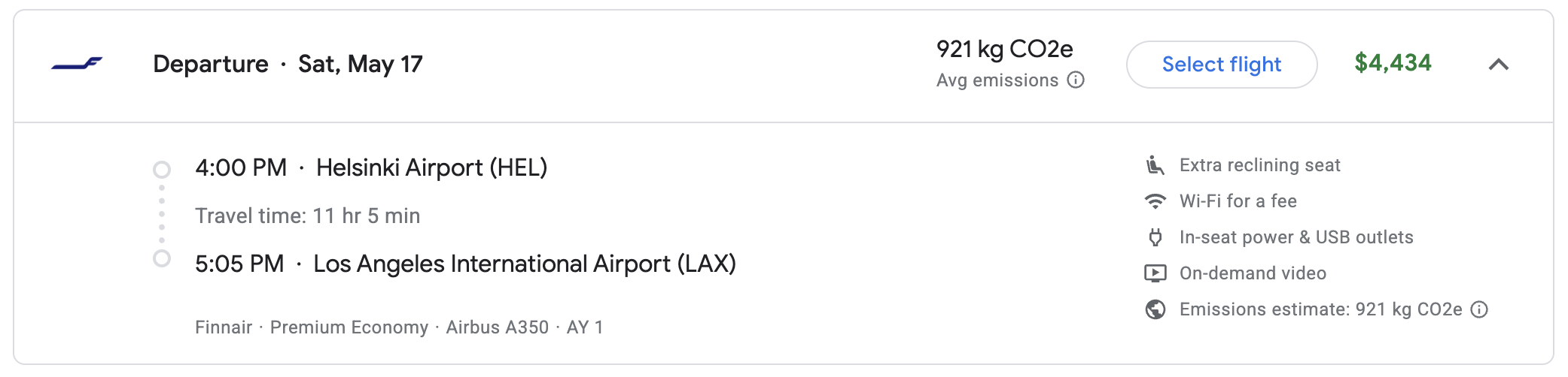 Finnair premium economy price HEL LAX Finnair premium economy price HEL LAX
