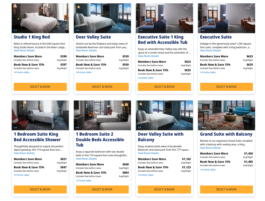 GH Deer Valley Suite Cash Cost GH Deer Valley Suite Cash Cost