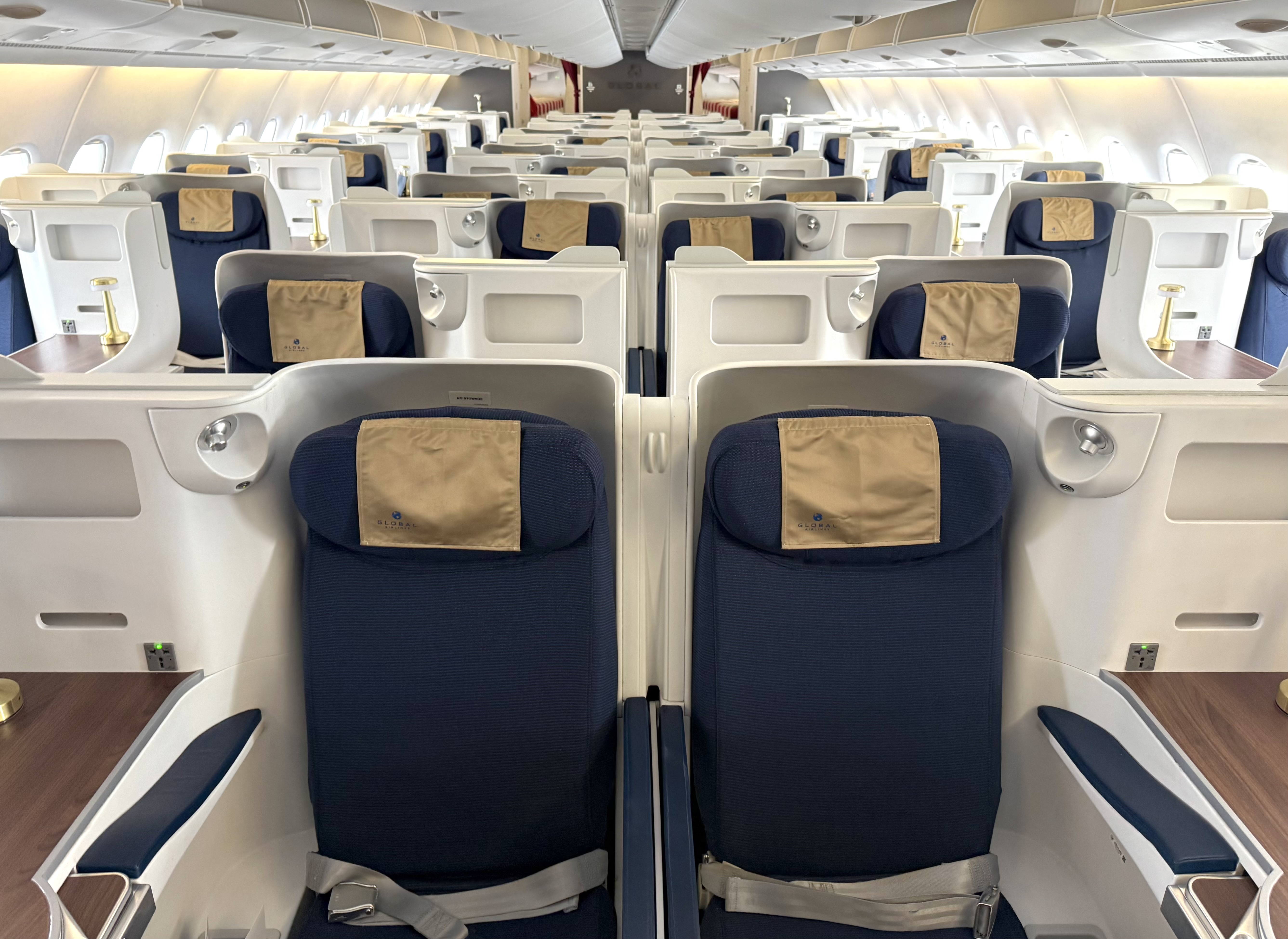 Global Airlines business class cabin