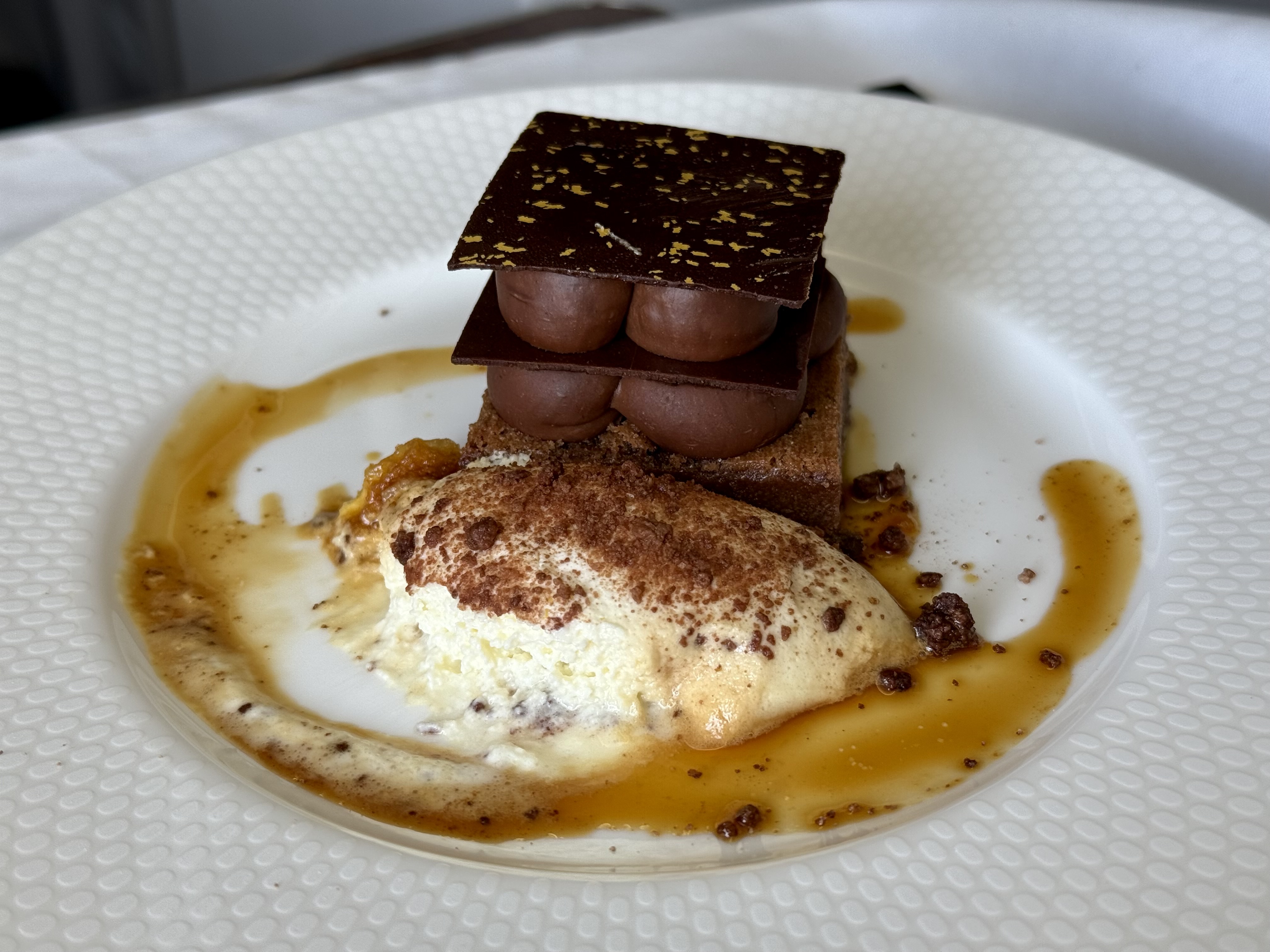 Global Airlines business class dessert