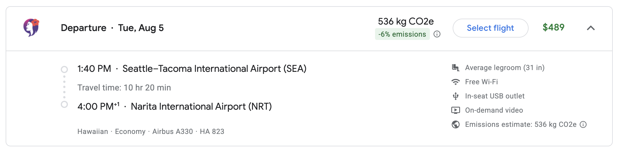 Google Flights SEA NRT Google Flights SEA NRT cash cost economy