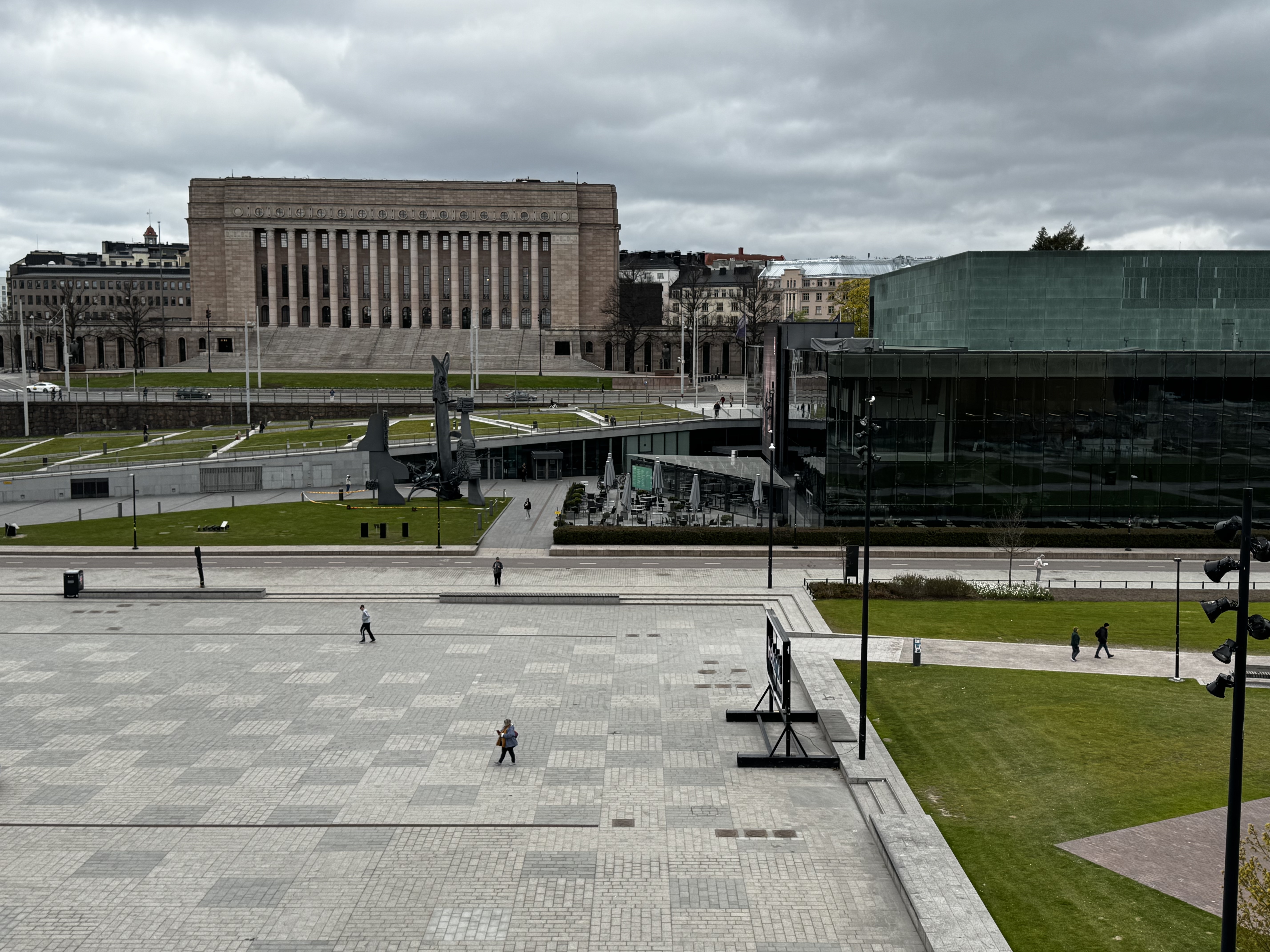 Helsinki Central Library Oodi view over Warehouse Park Helsinki Central Library Oodi view over Warehouse Park