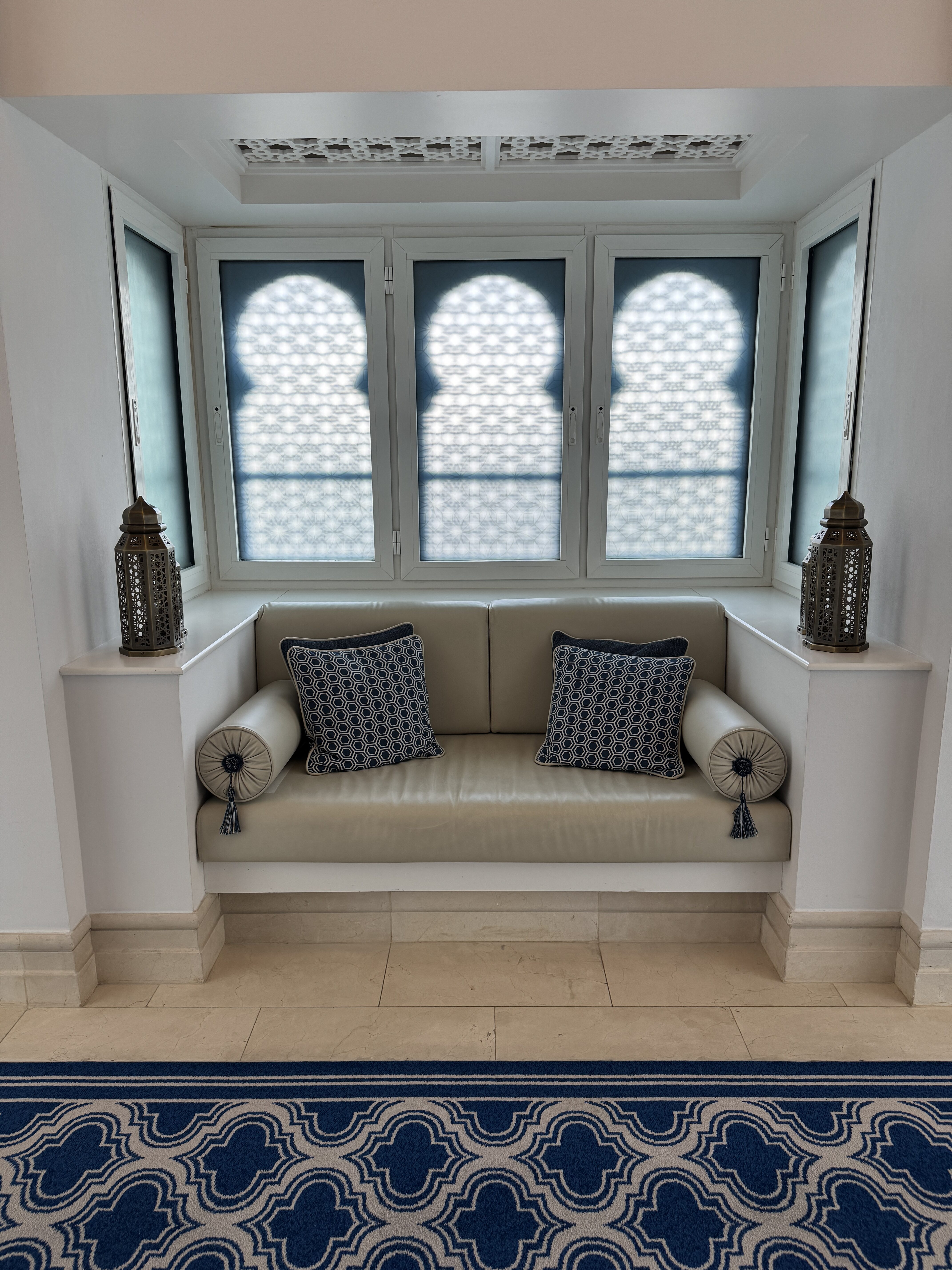 Hilton Salwa Beach Resort hallway bench
