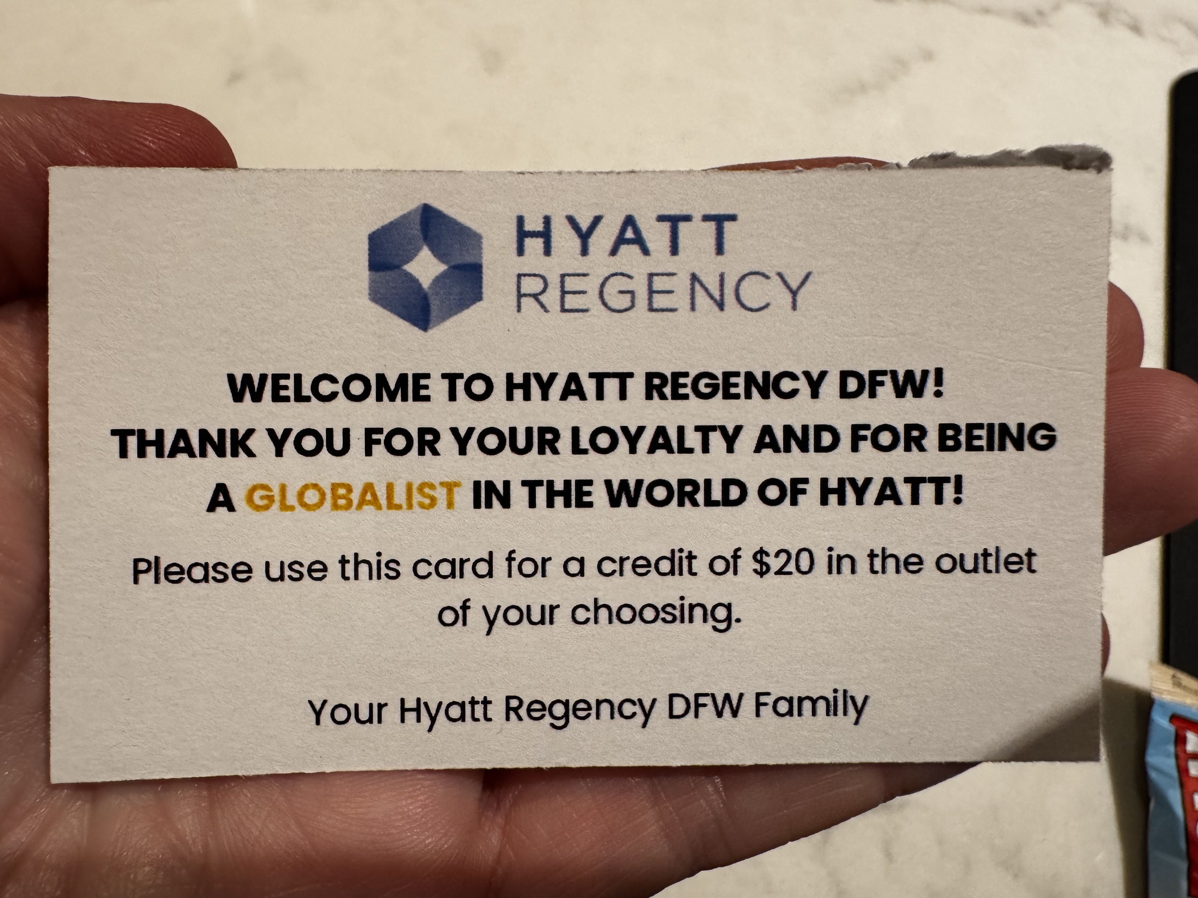 Hyatt Regency DFW 20 credit