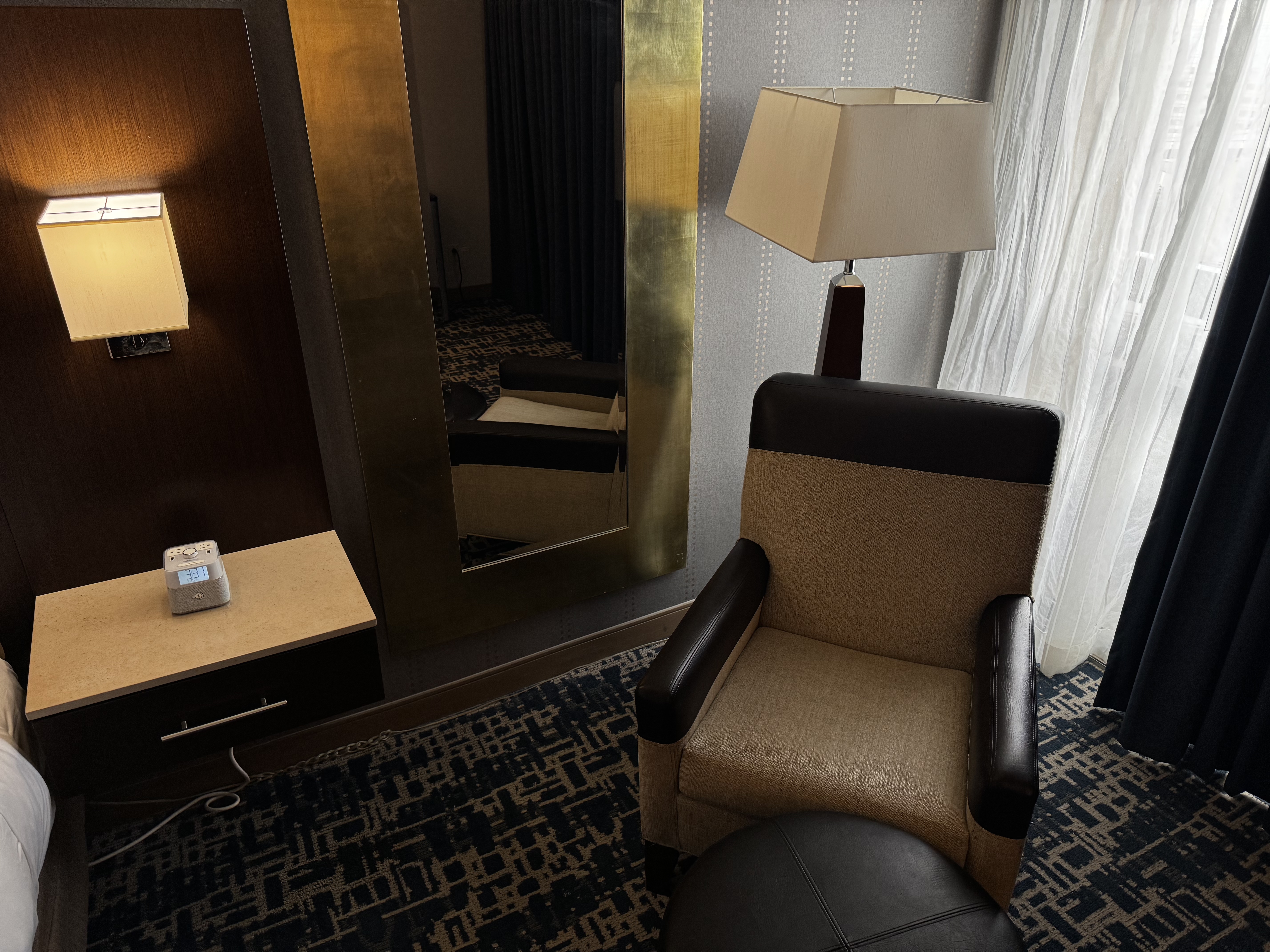 Hyatt Regency DFW bedroom chair lamp