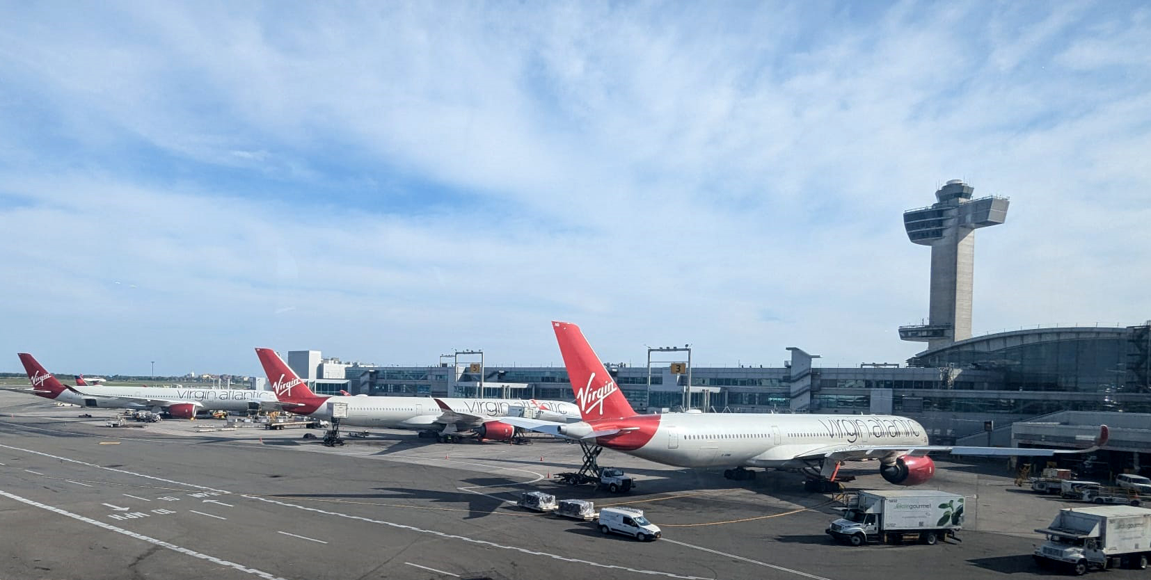 JFK Terminal 4 Tower Virgin Atlantic A350 1000