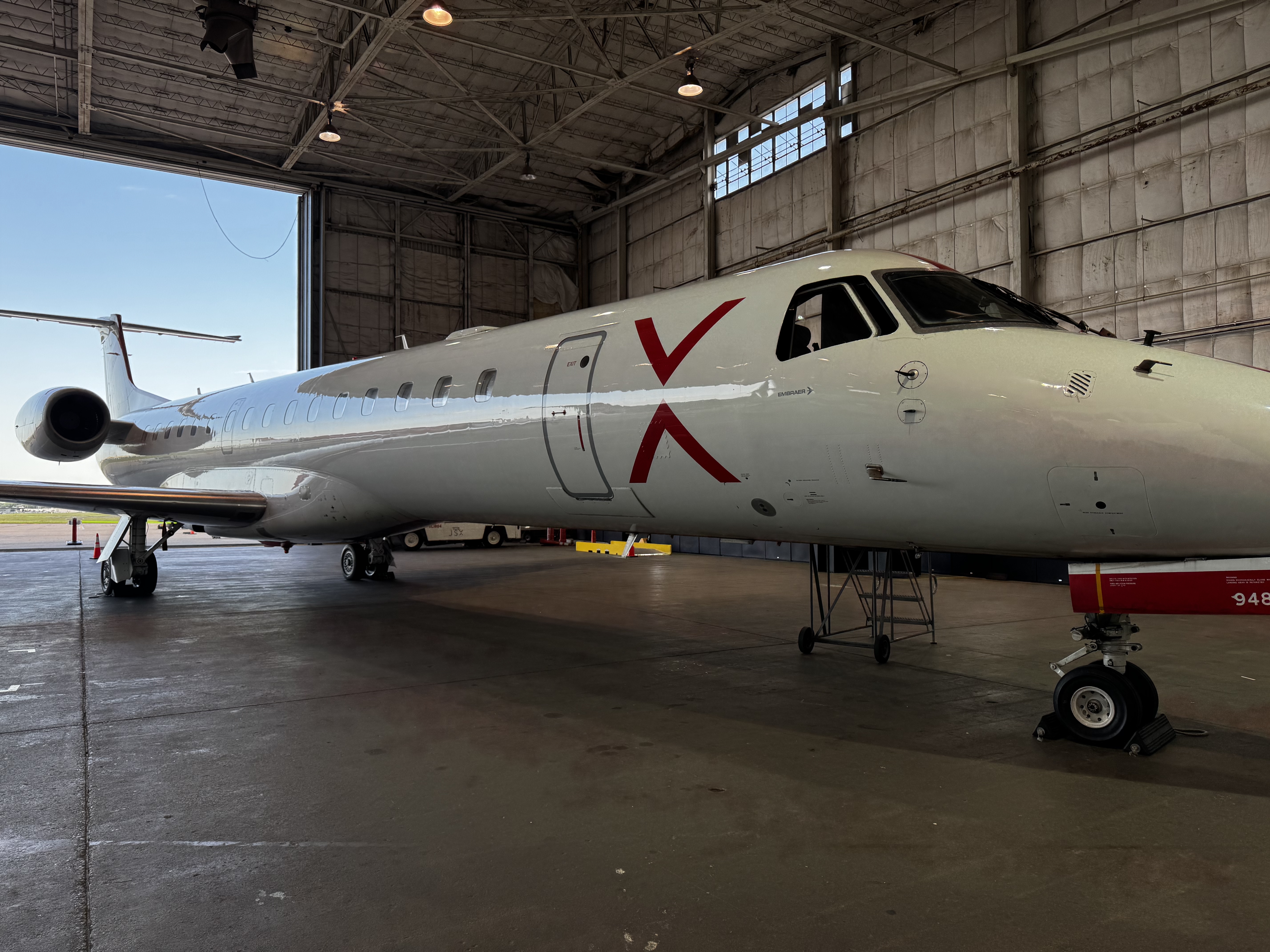 JSX plane in DAL hangar JSX plane in DAL hangar