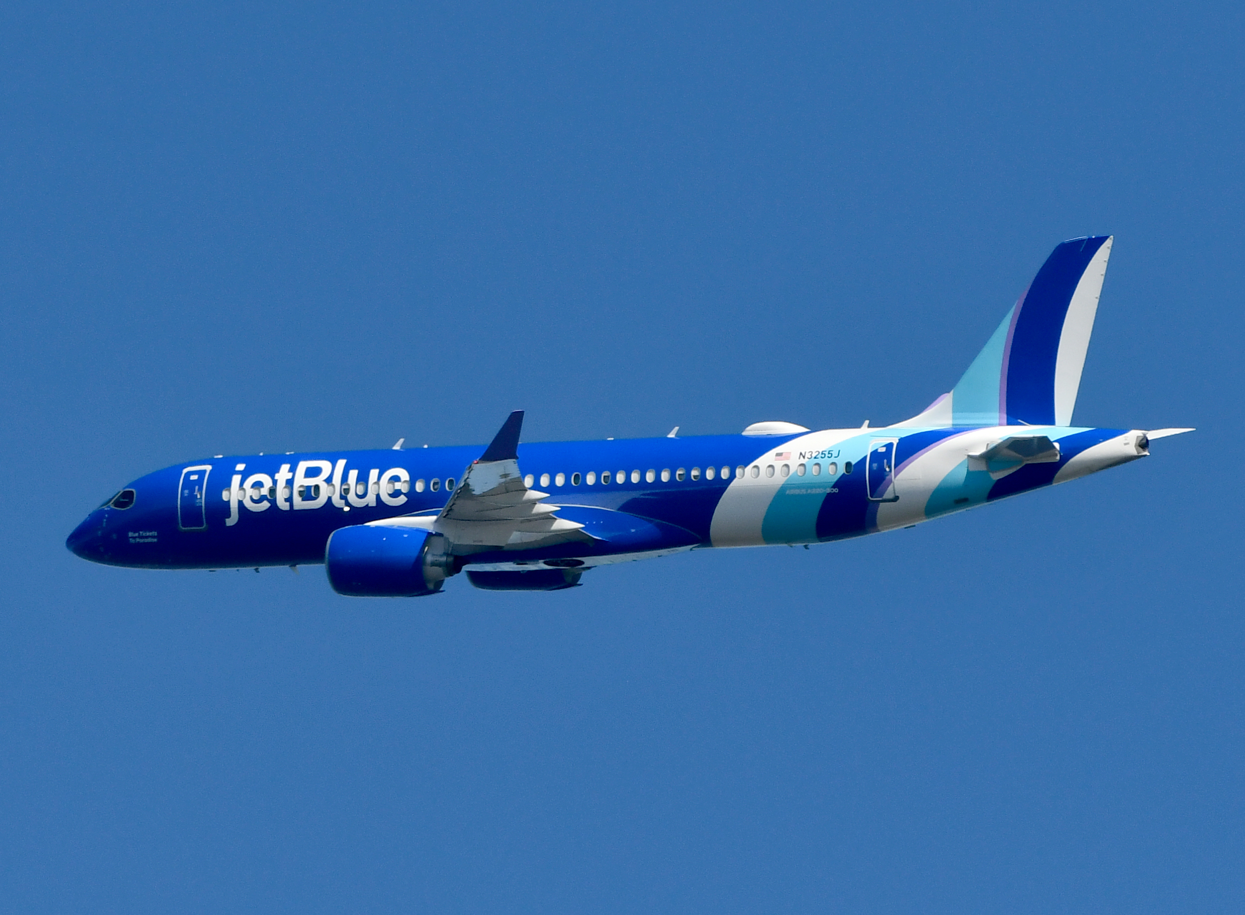JetBlue A220 300 Blue Colors Inflight