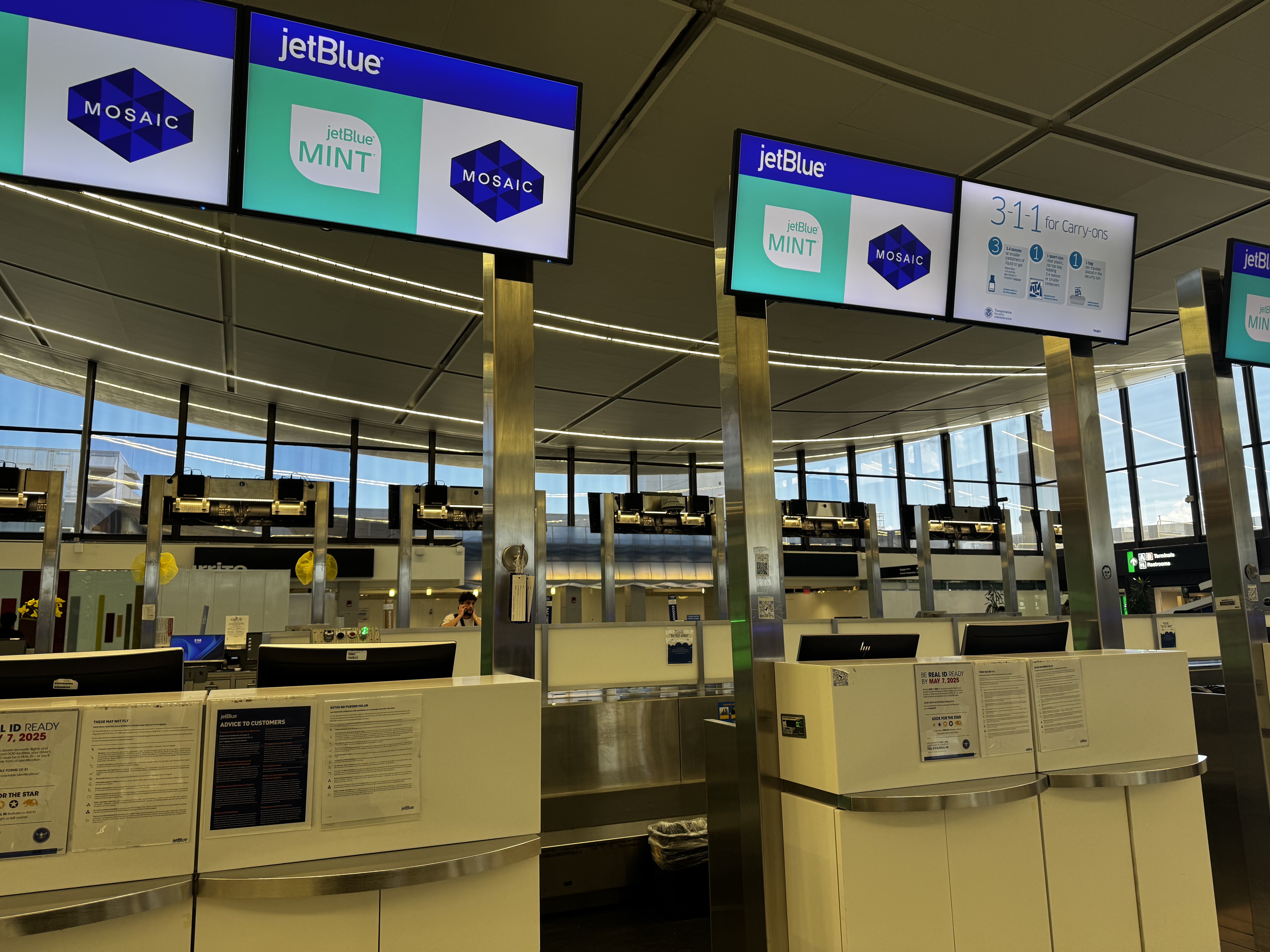JetBlue Mint check in desk BOS JetBlue Mint check in desk BOS