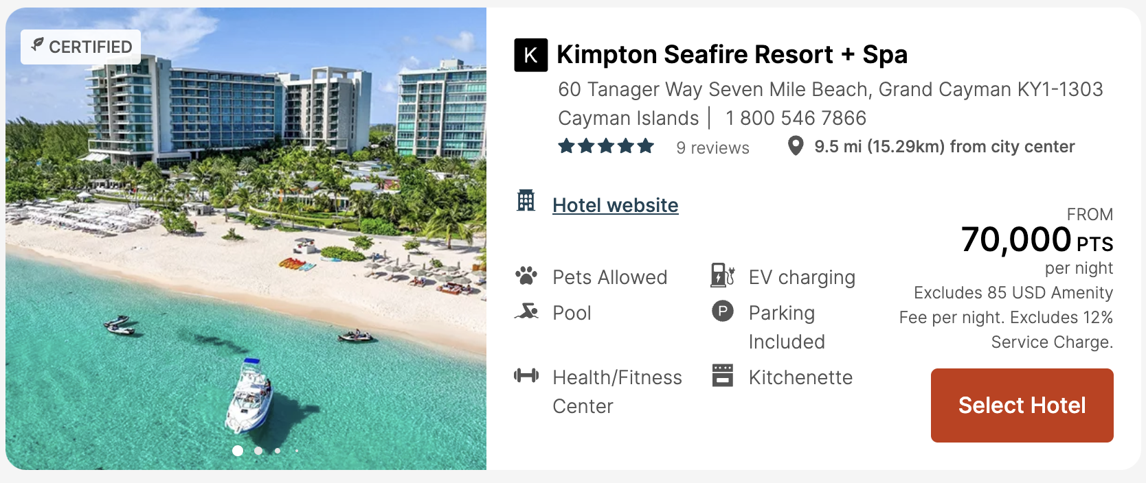 Kimpton Seafire Award Price