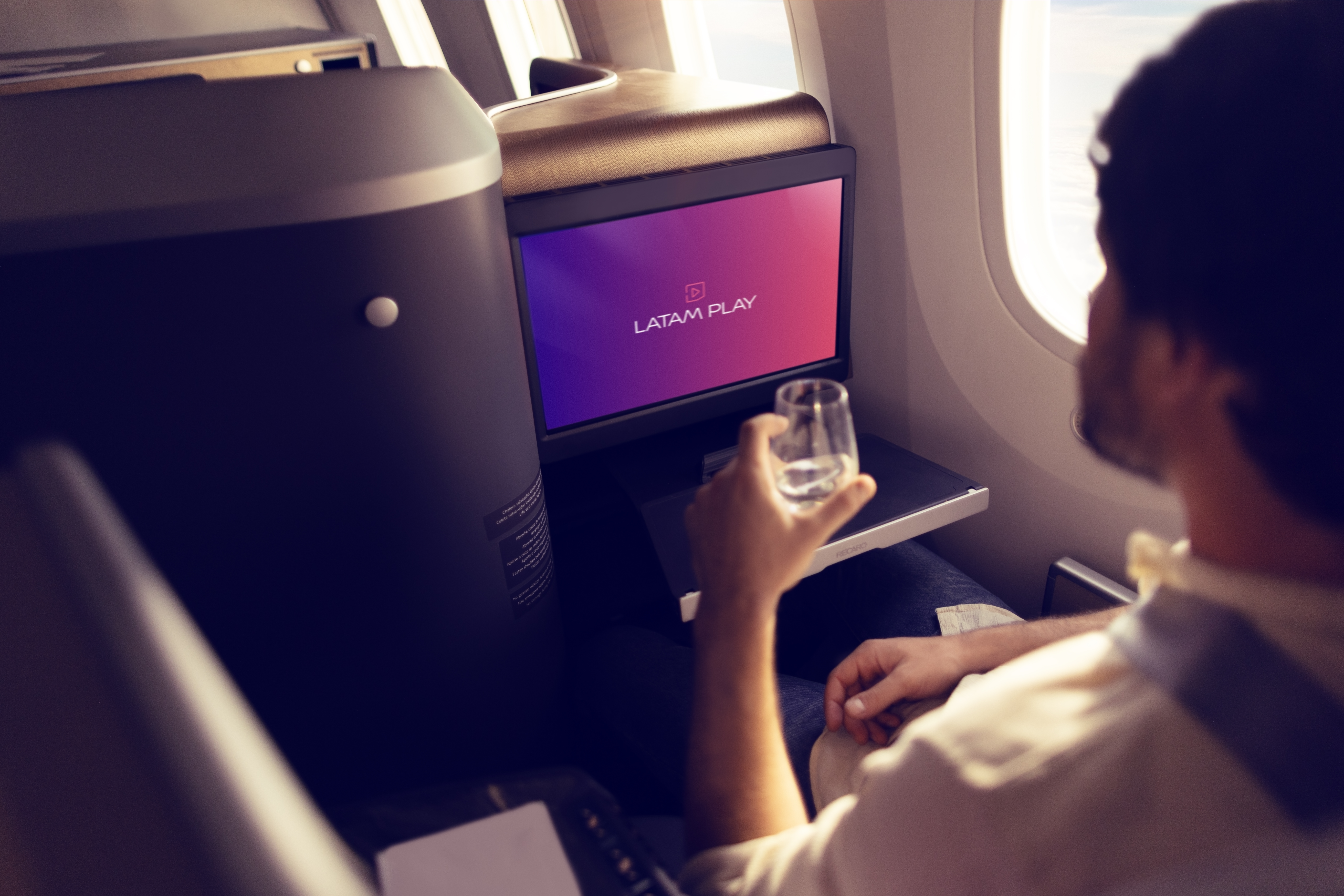 LATAM new business class seat IFE screen