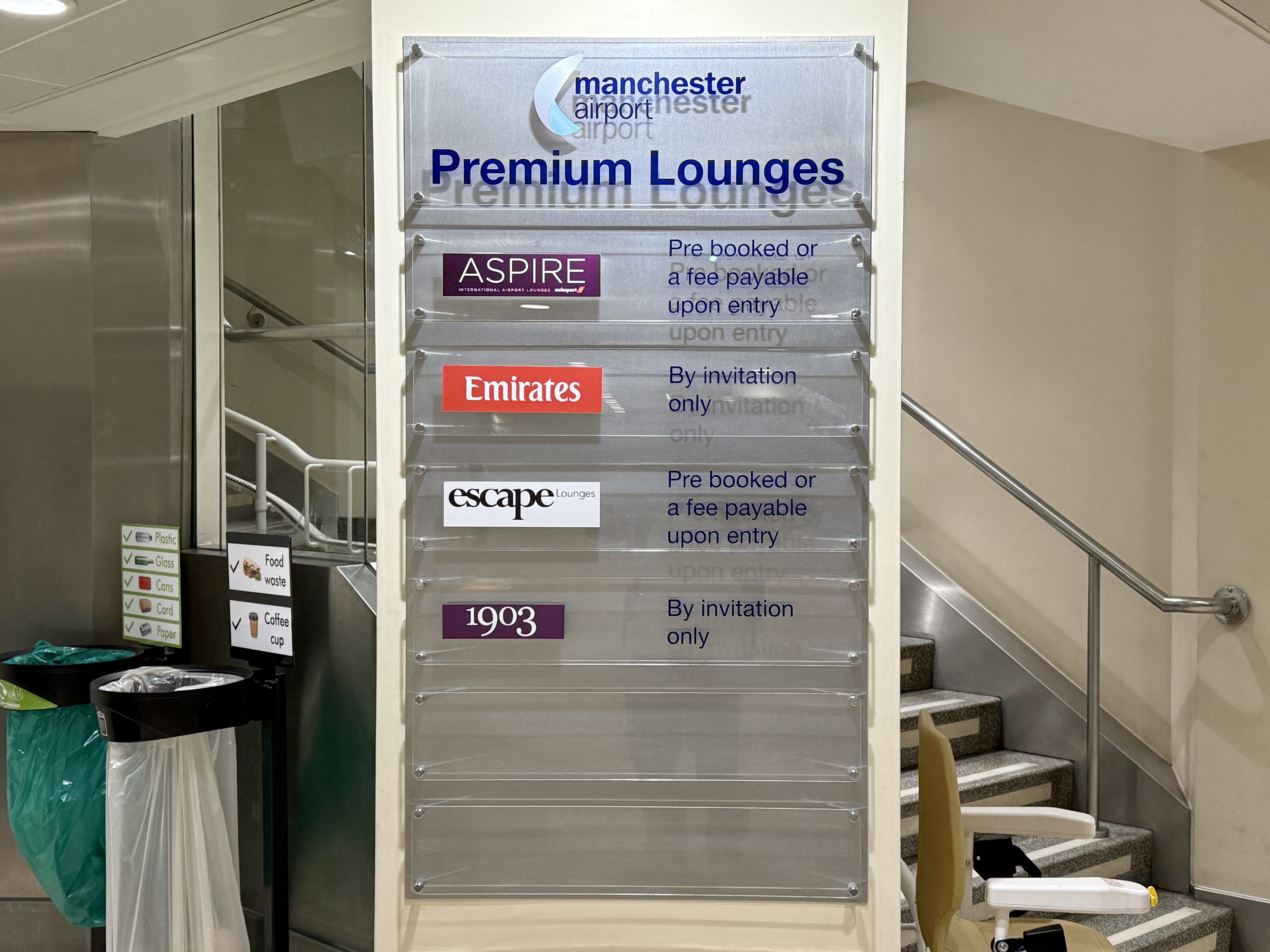 Manchester Airport Lounge Sign