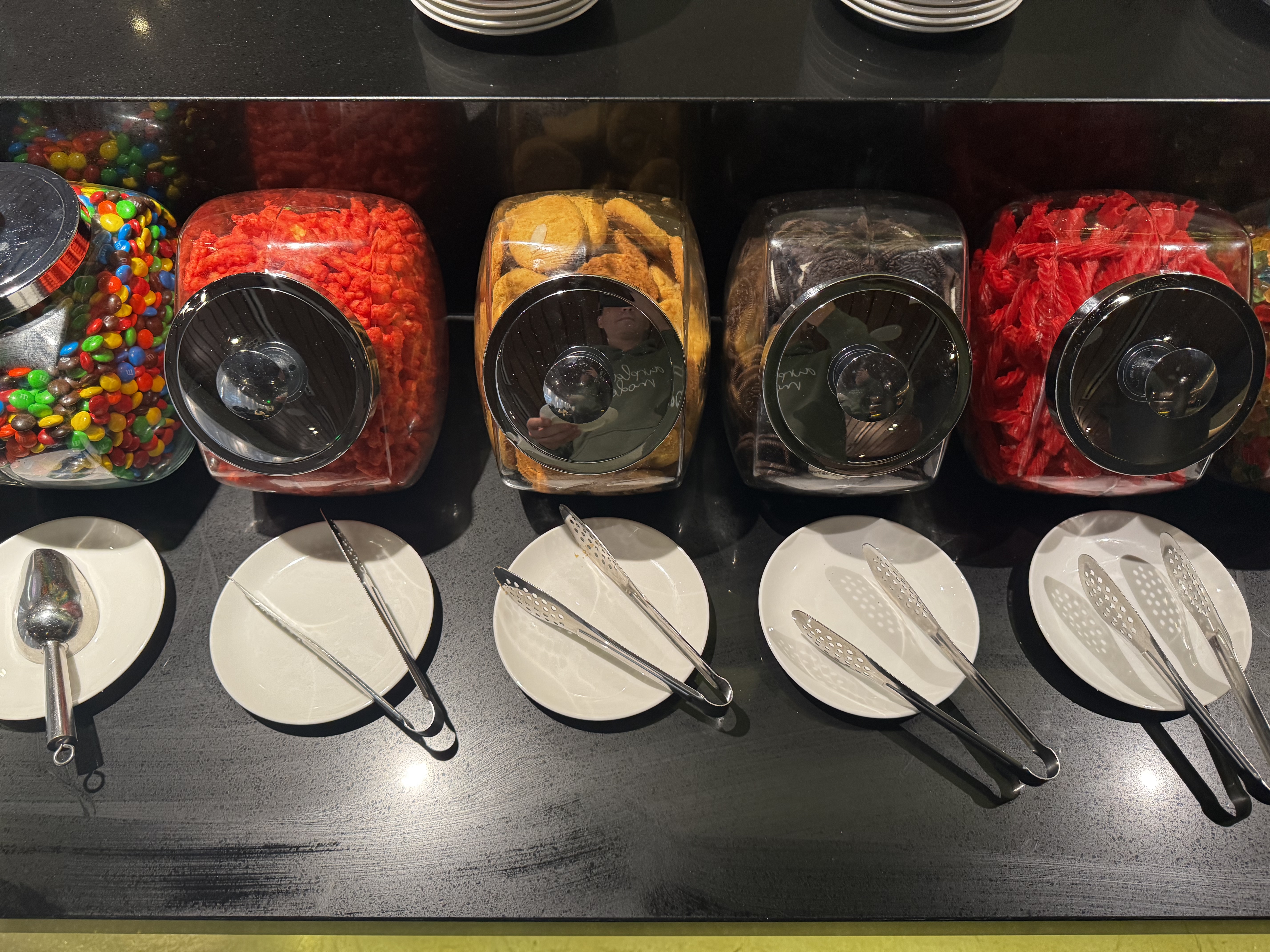 Oneworld Lounge LAX jars of sweets