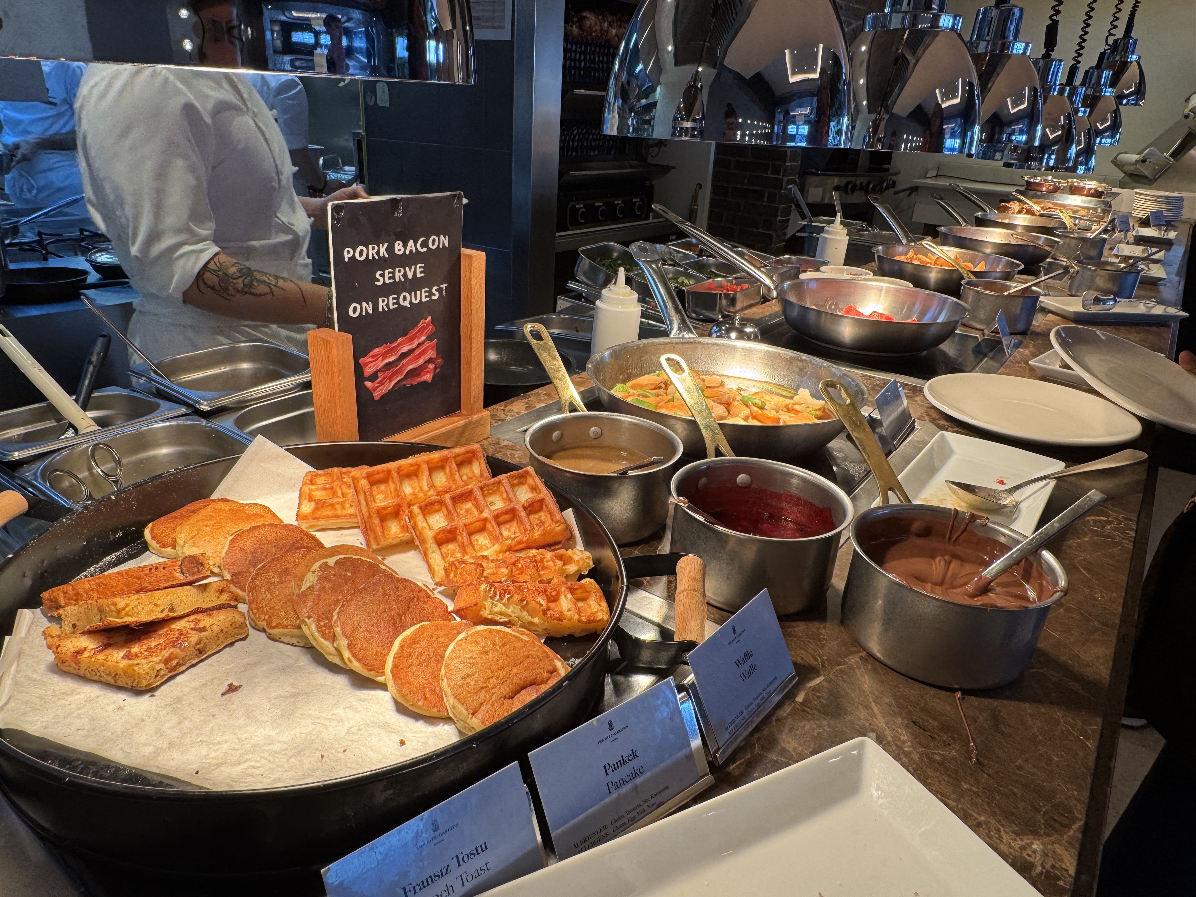 Ritz Carlton Istanbul Atolye breakfast hot dishes Ritz Carlton Istanbul Atolye breakfast hot dishes