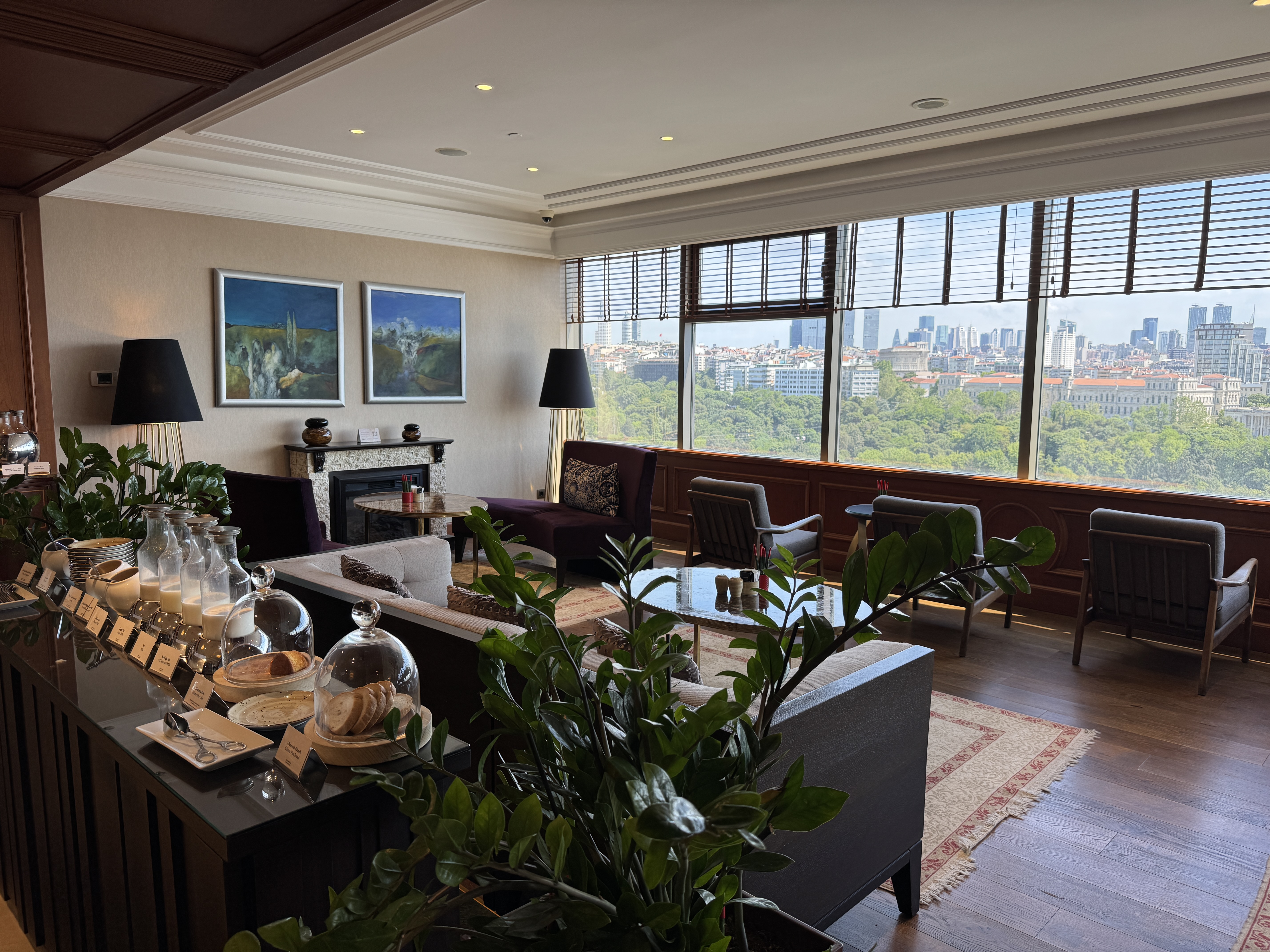 Ritz Carlton Istanbul Club Lounge seating near buffet Ritz Carlton Istanbul Club Lounge seating near buffet