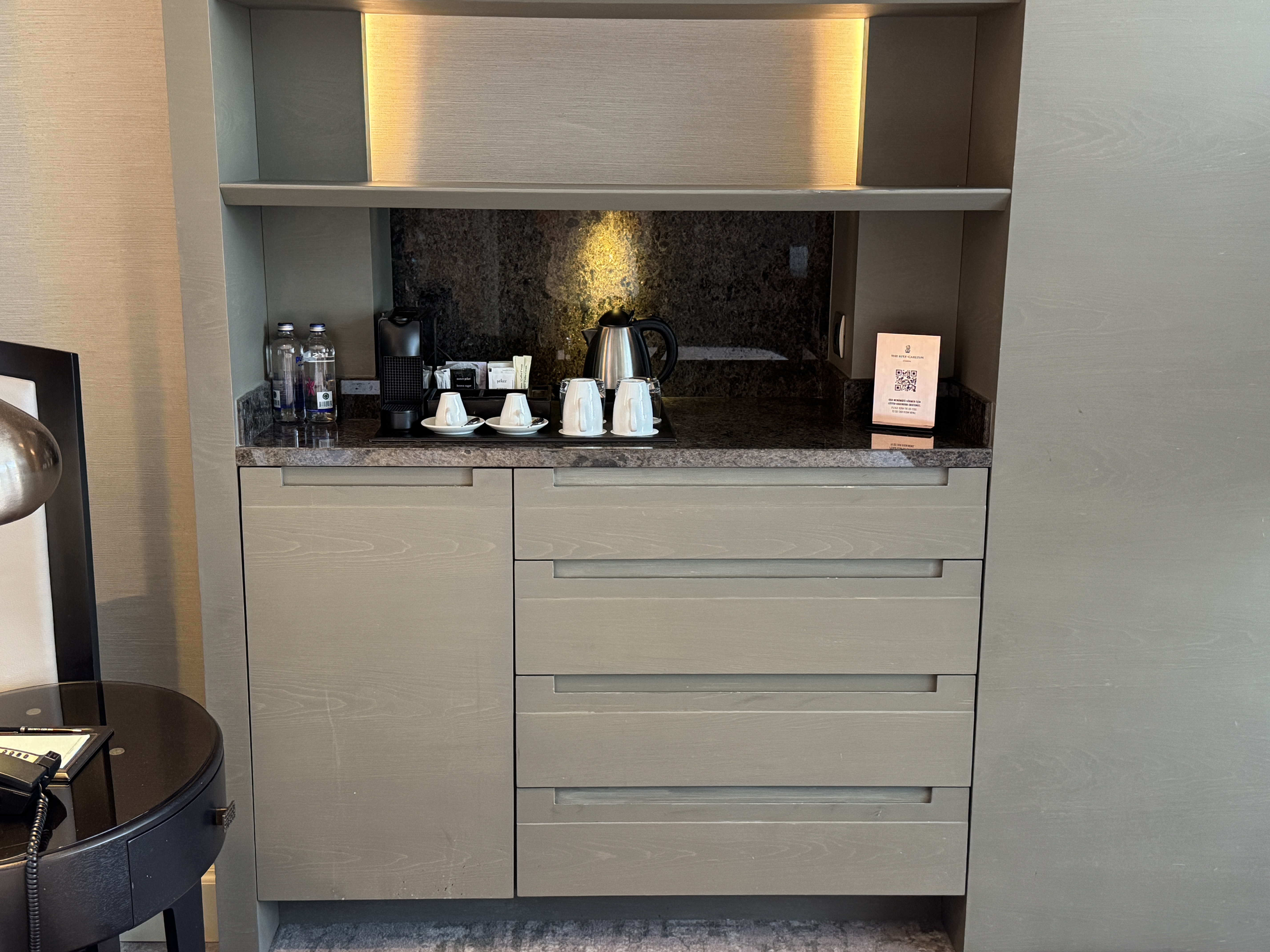 Ritz Carlton Istanbul room minibar area Ritz Carlton Istanbul room minibar area