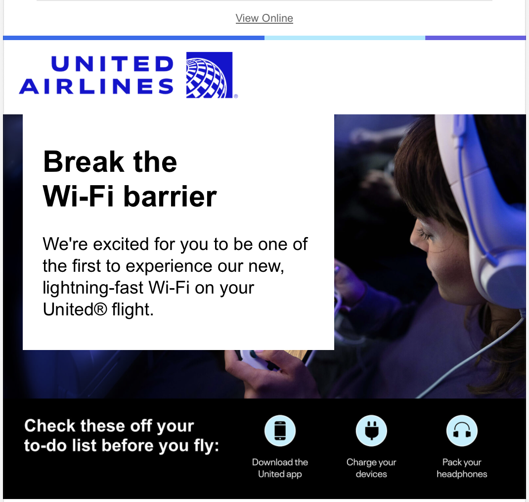 Screenshot 2025 05 08 at 6.32.43 PM United Starlink pre-flight email