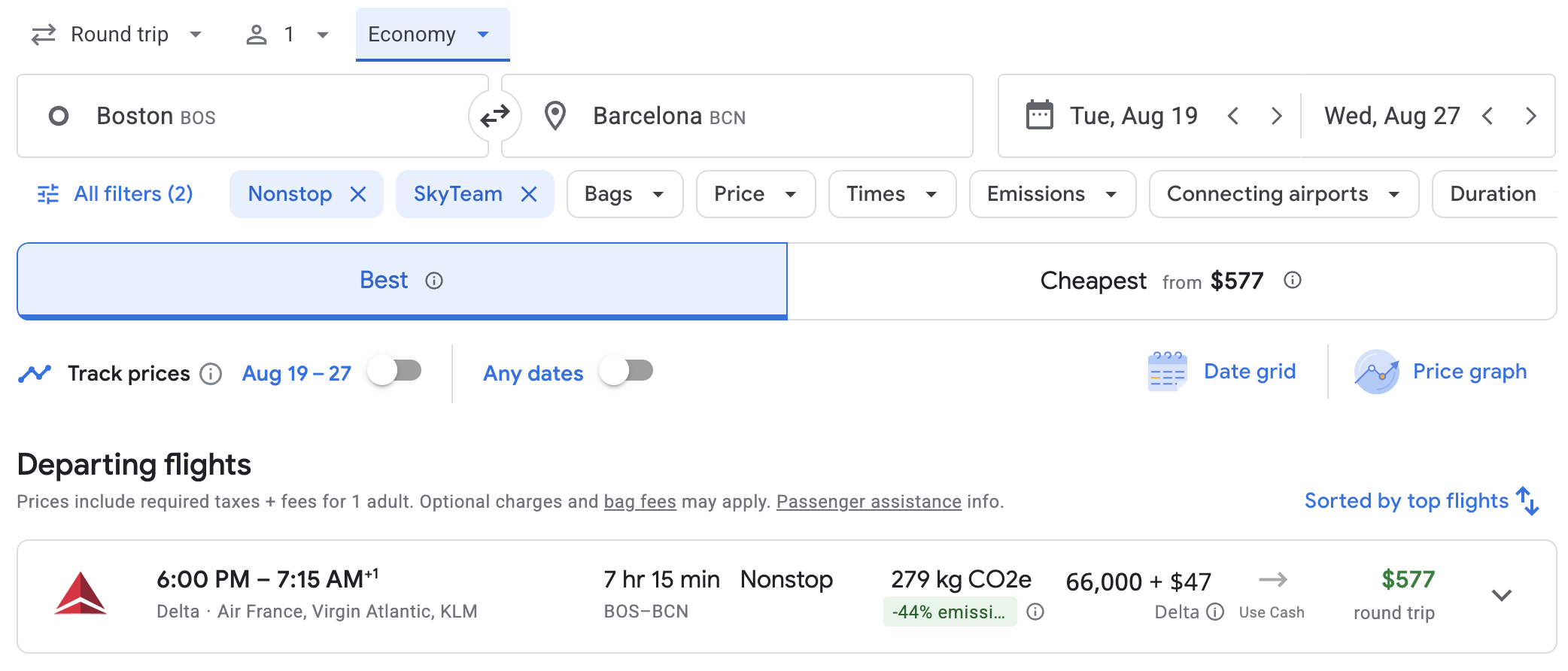 Screenshot 2025 05 29 at 5.38.00 PM Delta BOS BCN Cash