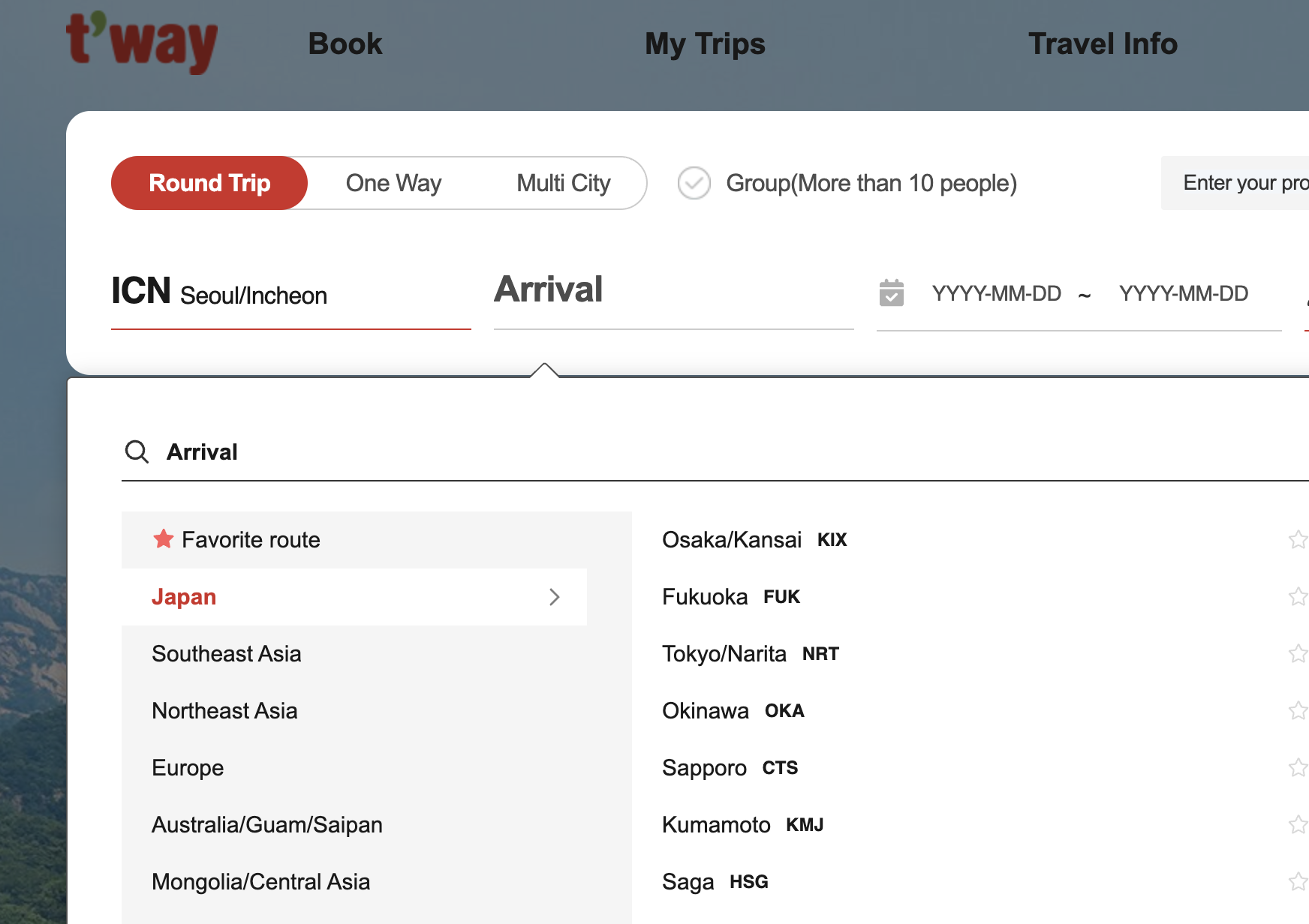 Screenshot of Tway website Screenshot of Tway website