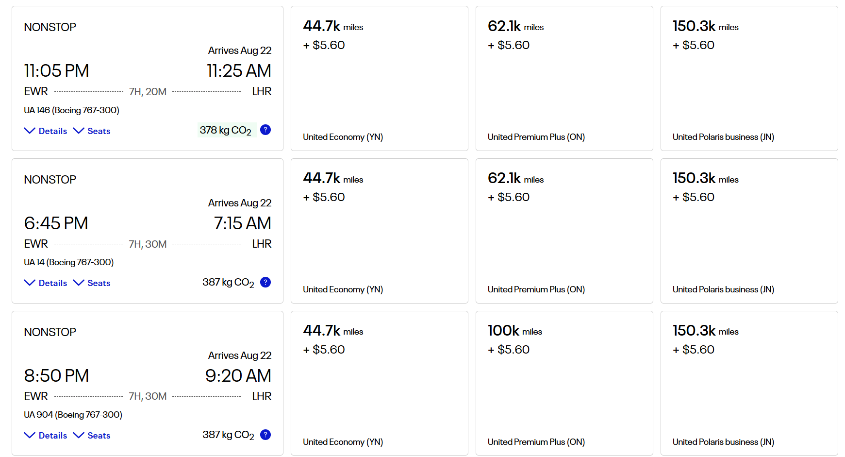 united award availability ewr lhr