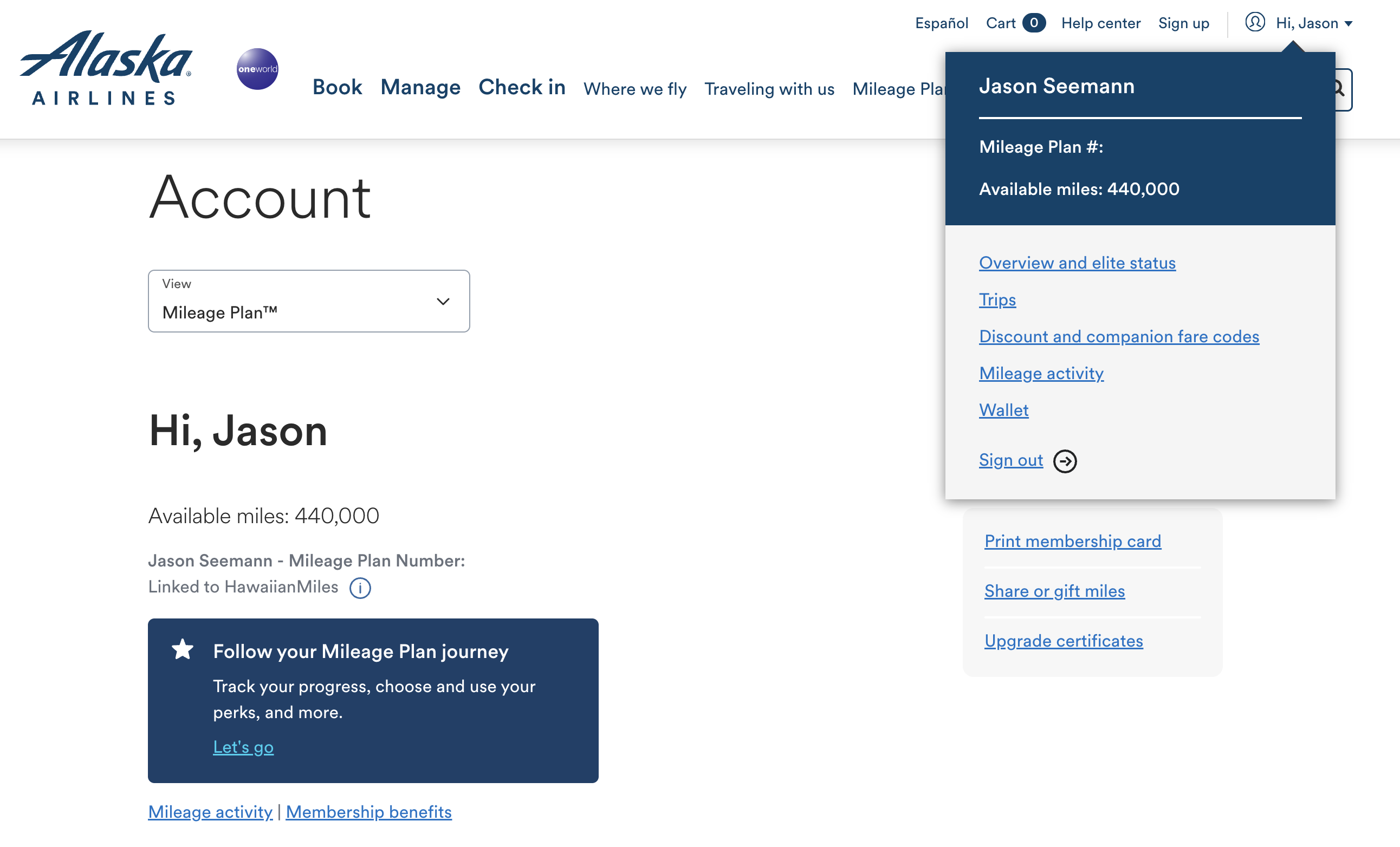 440k miles in Alaska account 440k miles in Alaska account