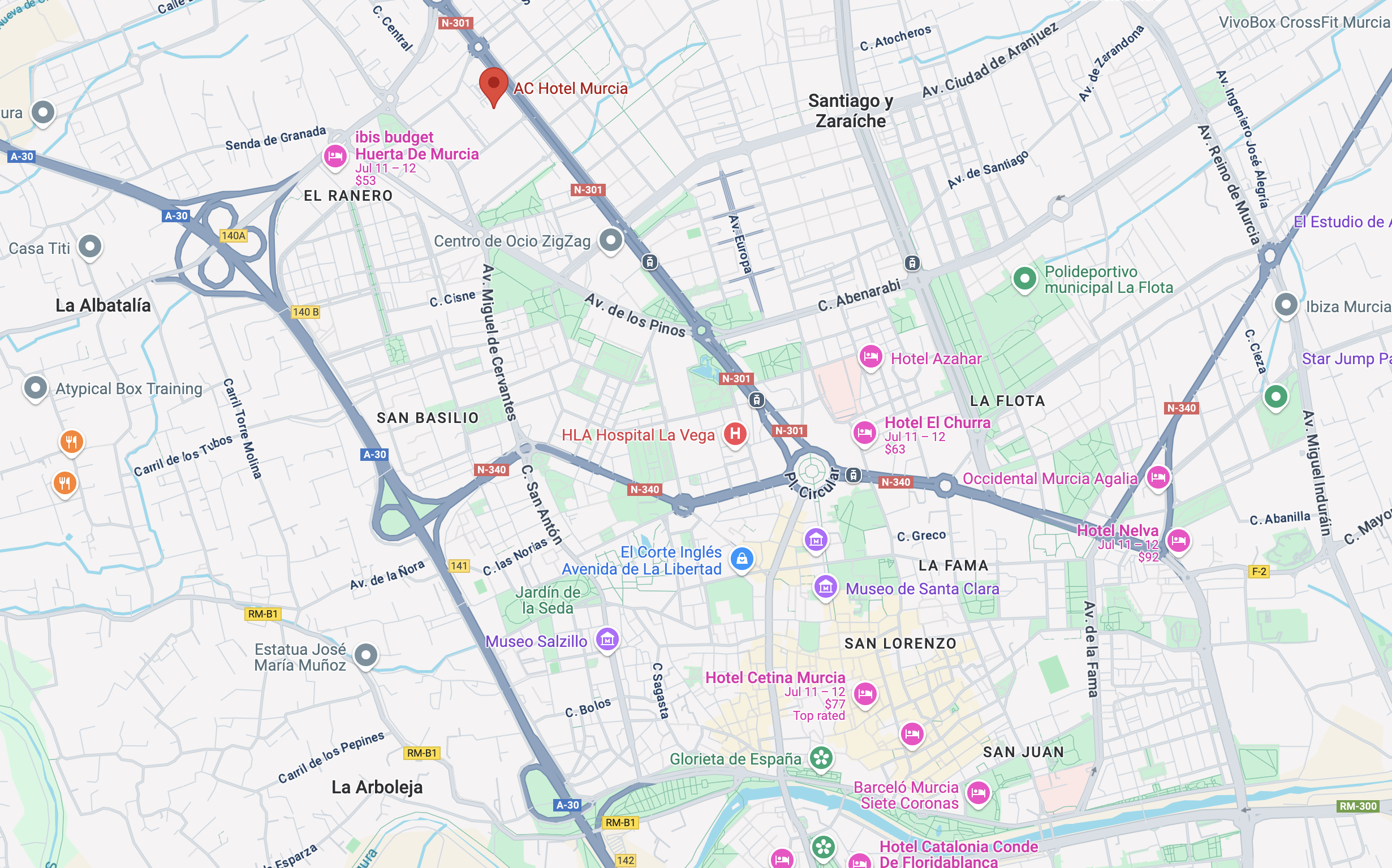 AC Hotel Murcia location