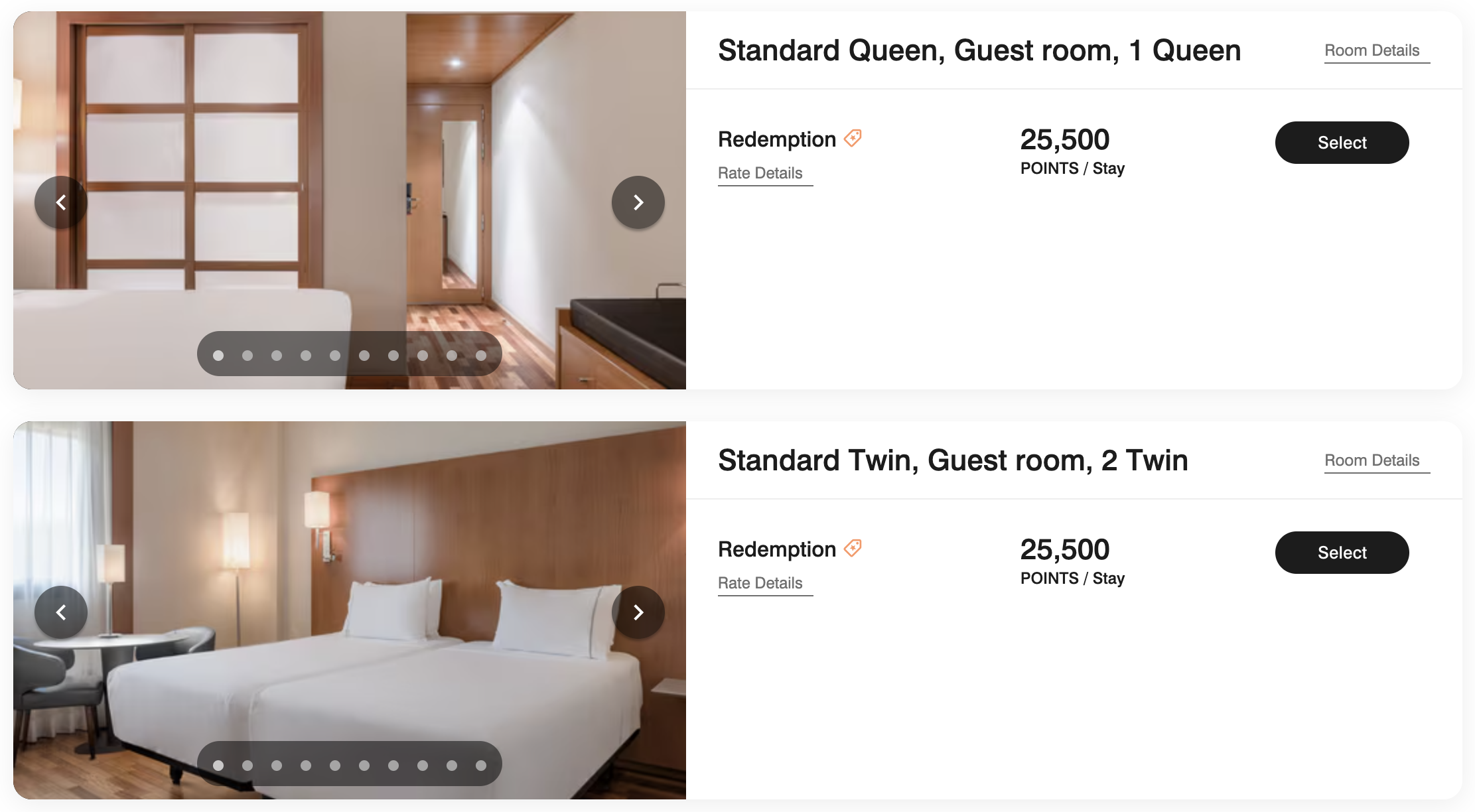 AC Hotel Murcia standard points rate