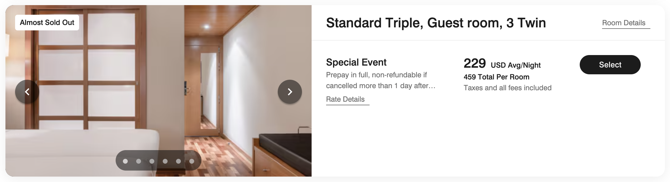 AC Hotel Murcia triple room price