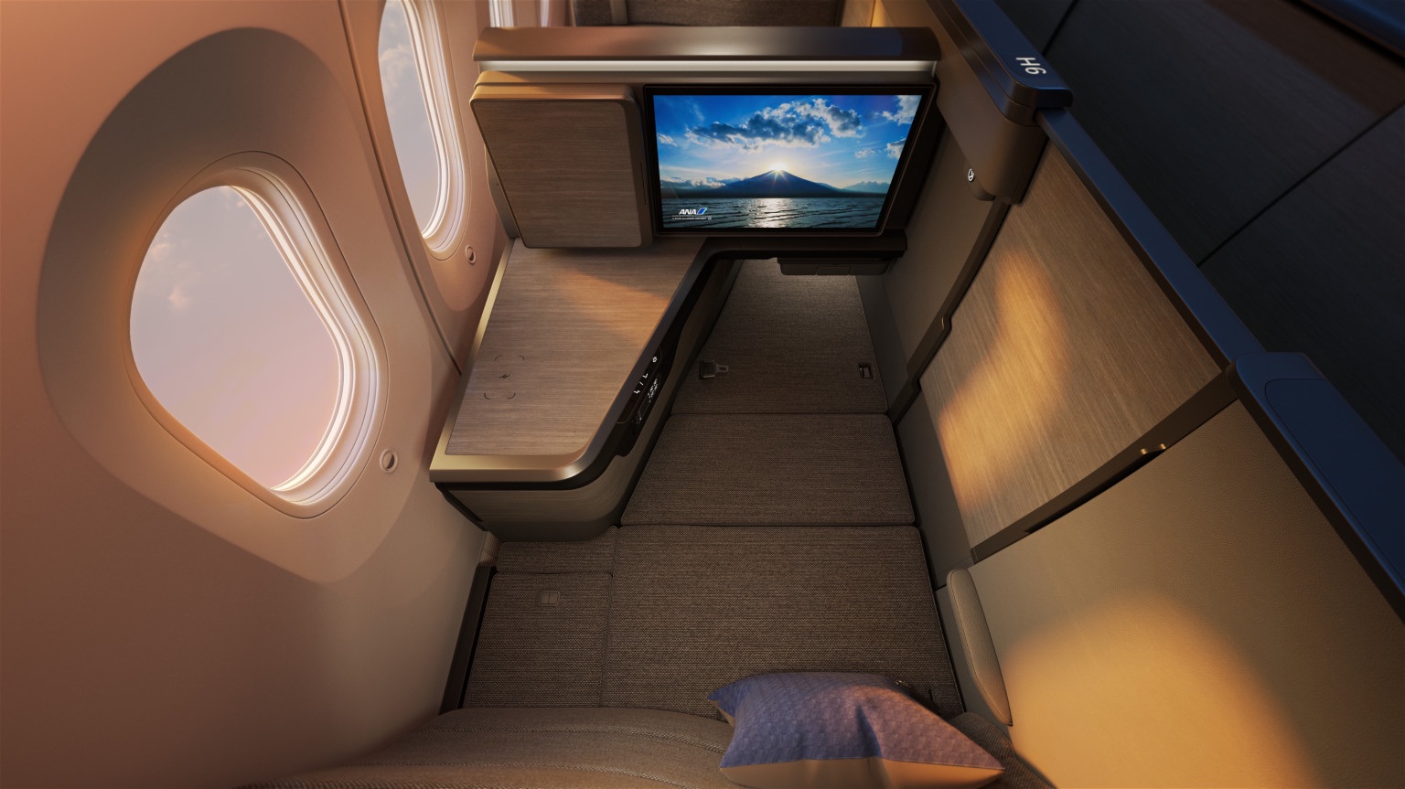 ANA The Room FX 787 busniness class window seat bed