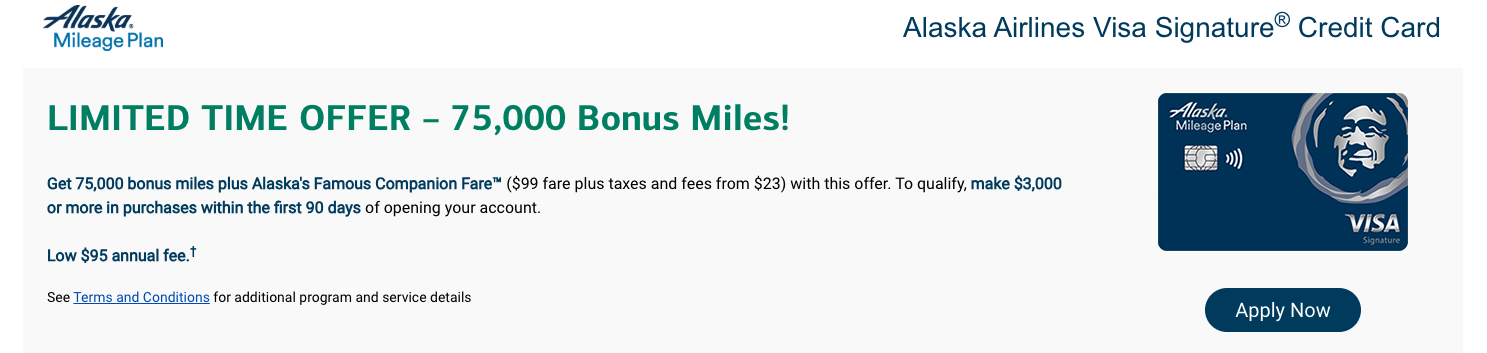 Alaska credit card 75k offer Alaska credit card 75k offer