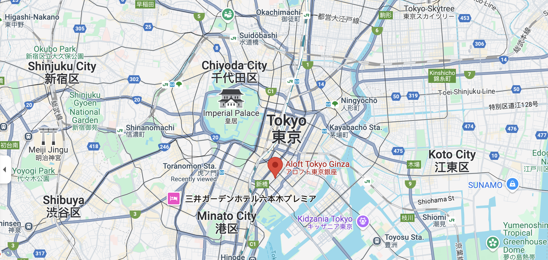 Aloft Tokyo Ginza Google maps Aloft Tokyo Ginza Google maps