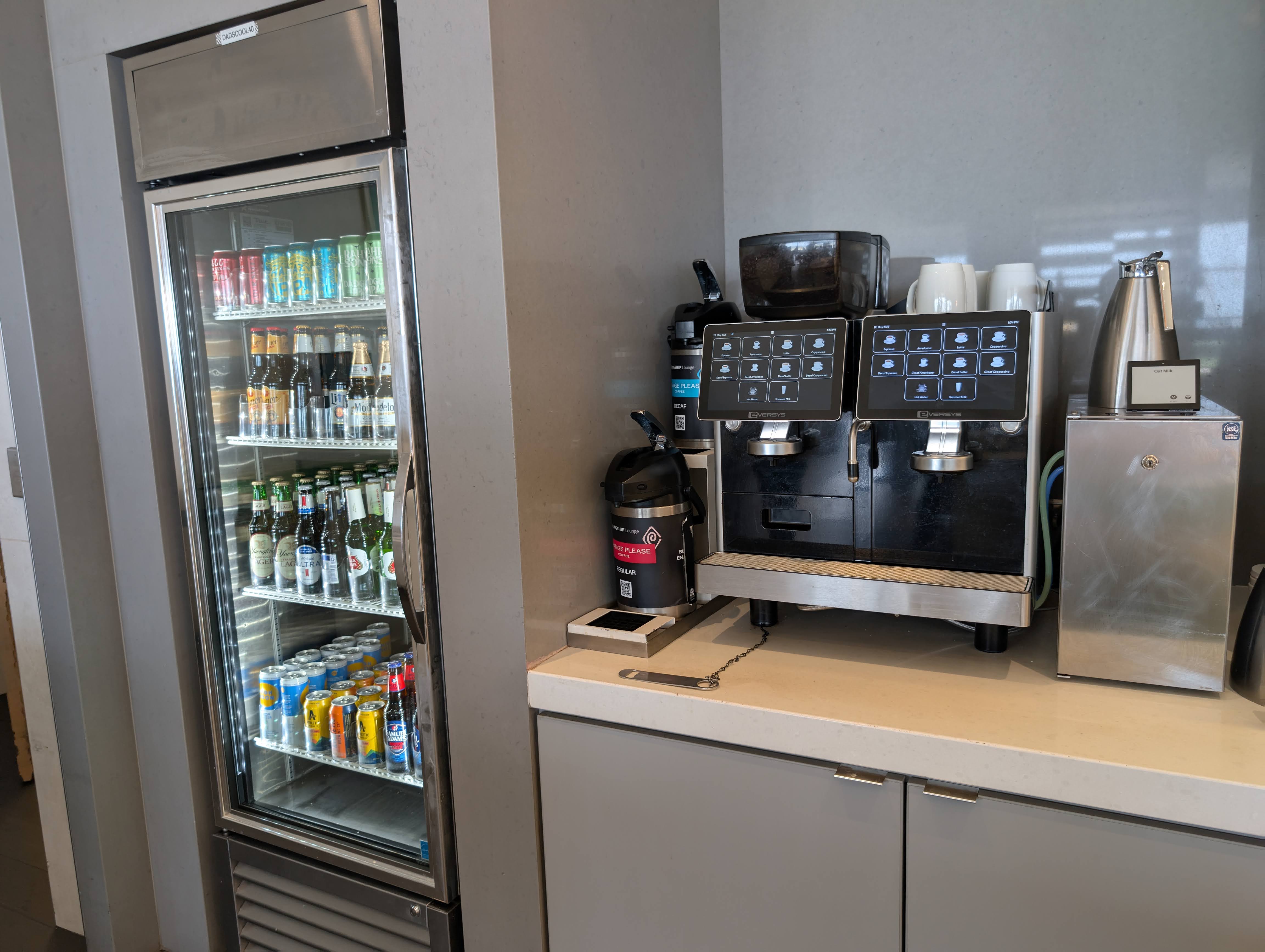 American Airlines Flagship Lounge DFW beverages coffee machine American Airlines Flagship Lounge DFW beverages coffee machine