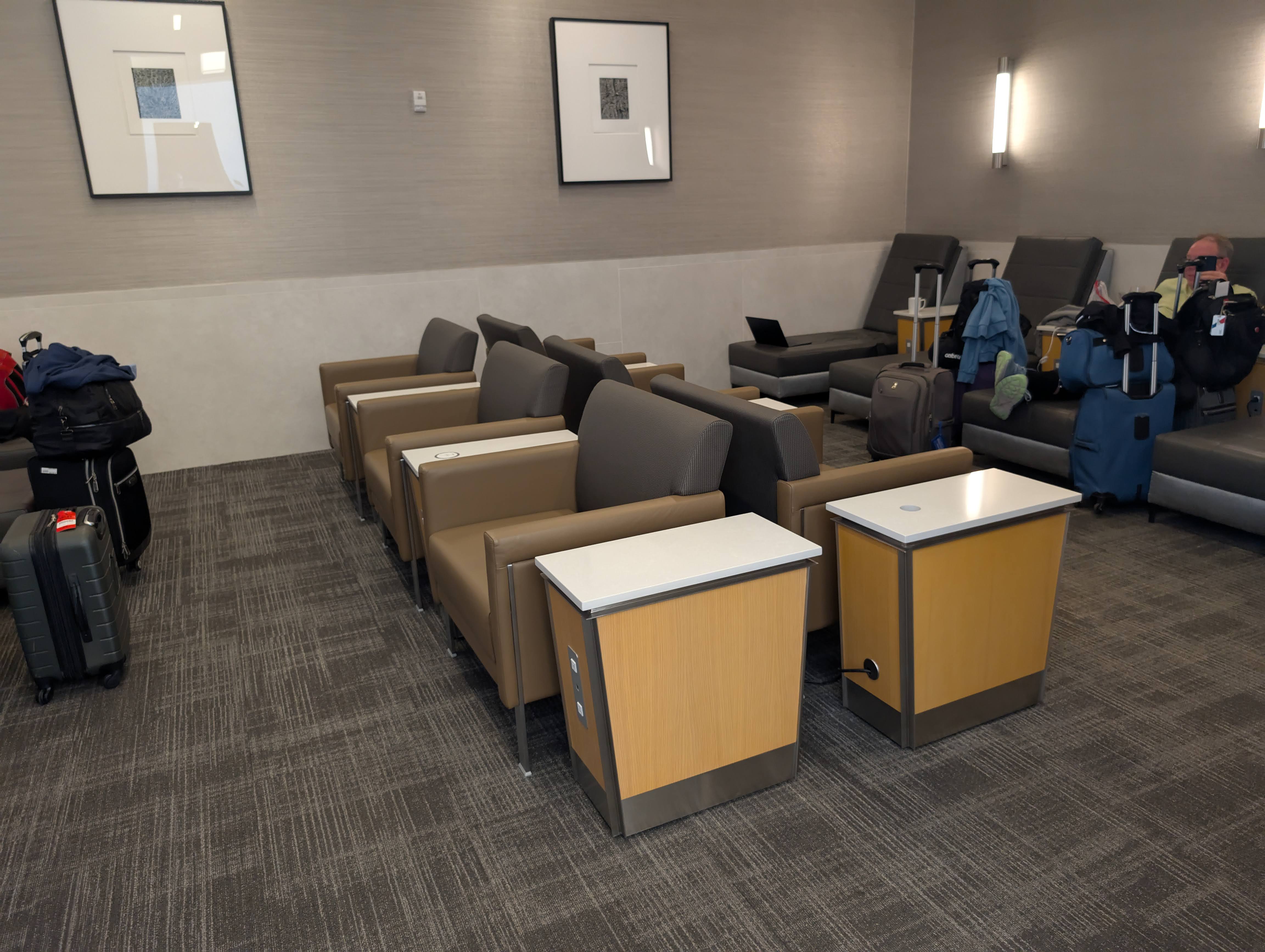 American Airlines Flagship Lounge DFW quiet seating chairs American Airlines Flagship Lounge DFW quiet seating chairs