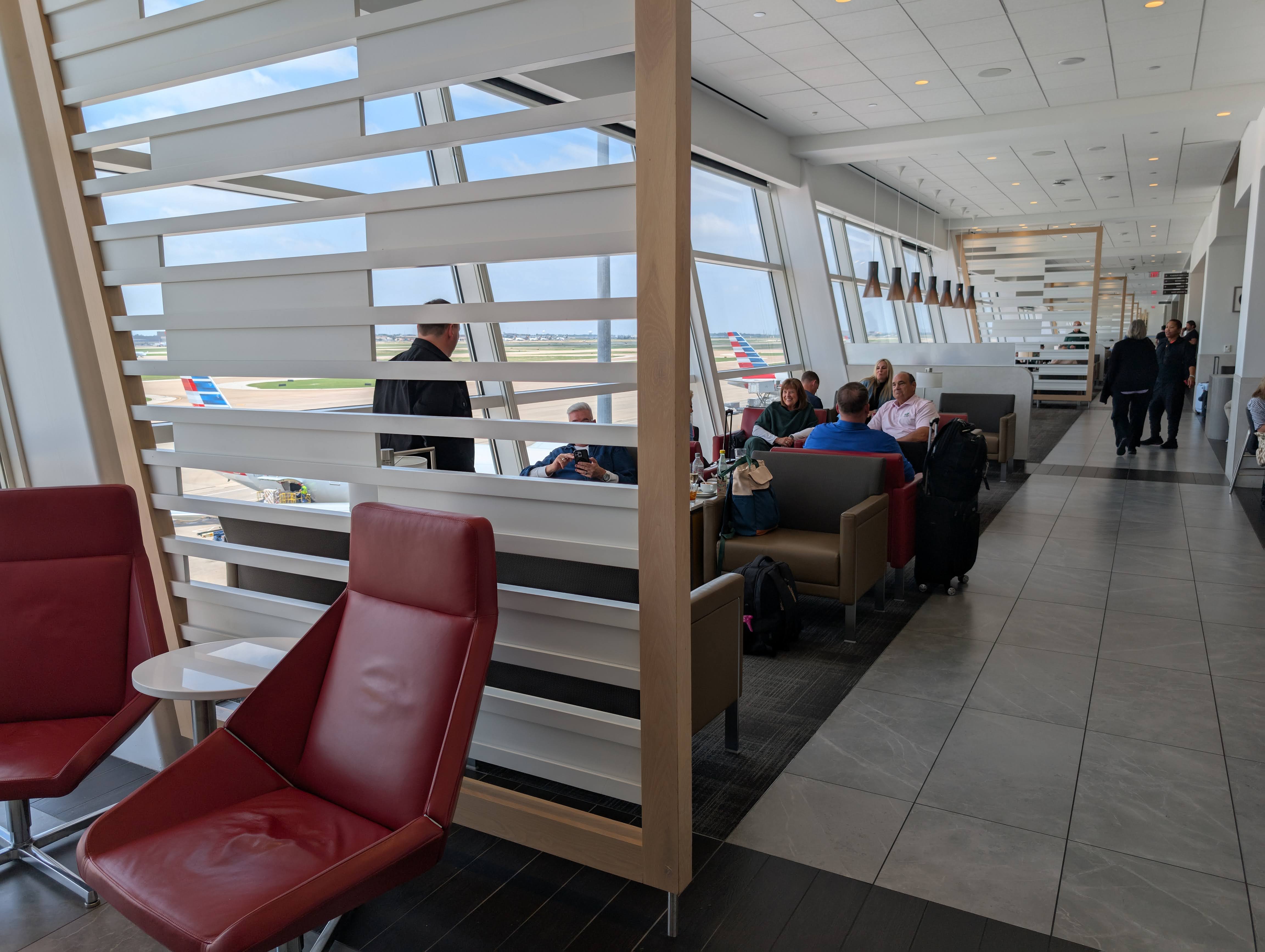 American Airlines Flagship Lounge DFW window seating American Airlines Flagship Lounge DFW window seating