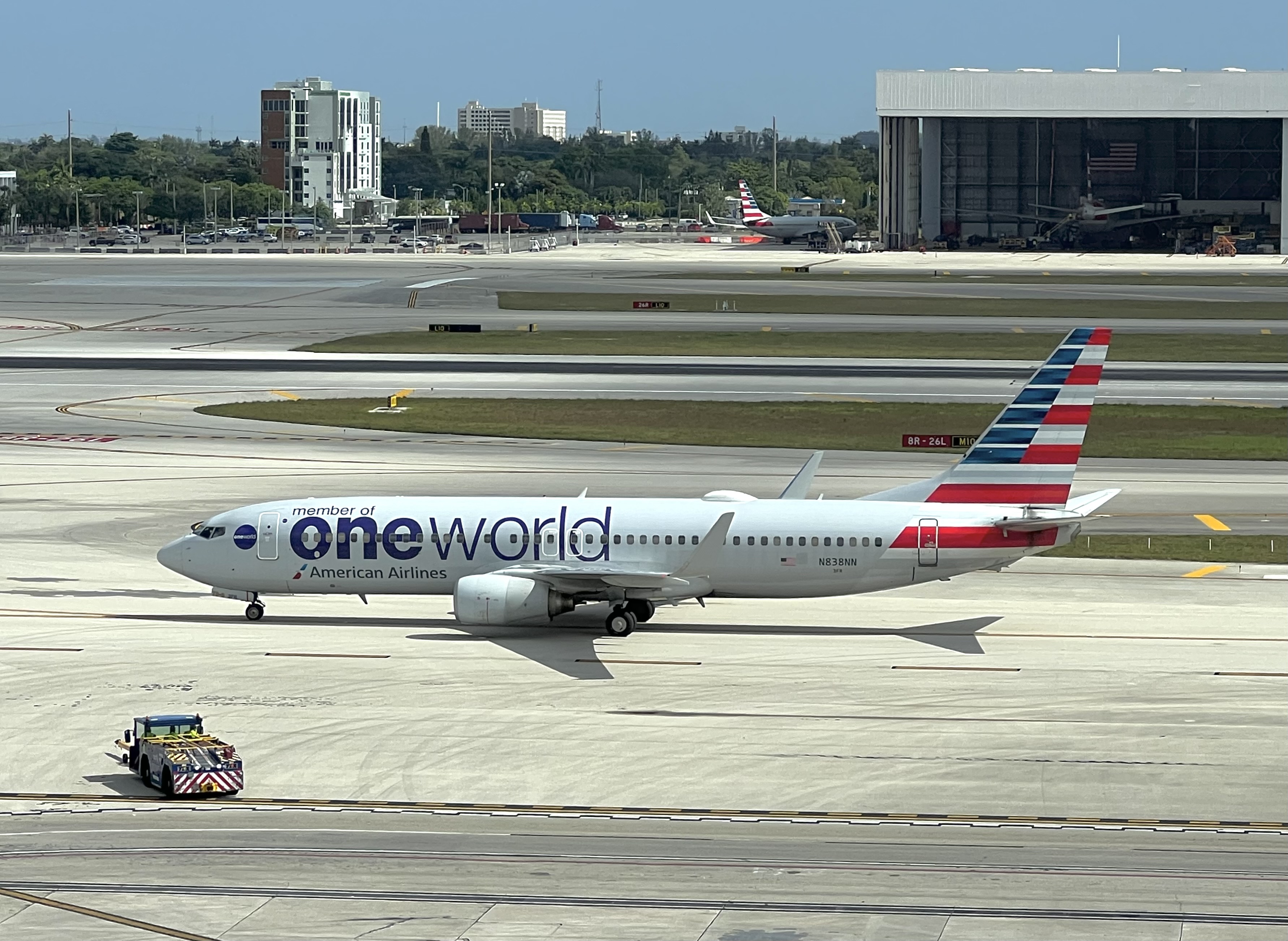 Virgin Australia 777 the business Turndown Service American Airlines Oneworld Livery at Miami MIA