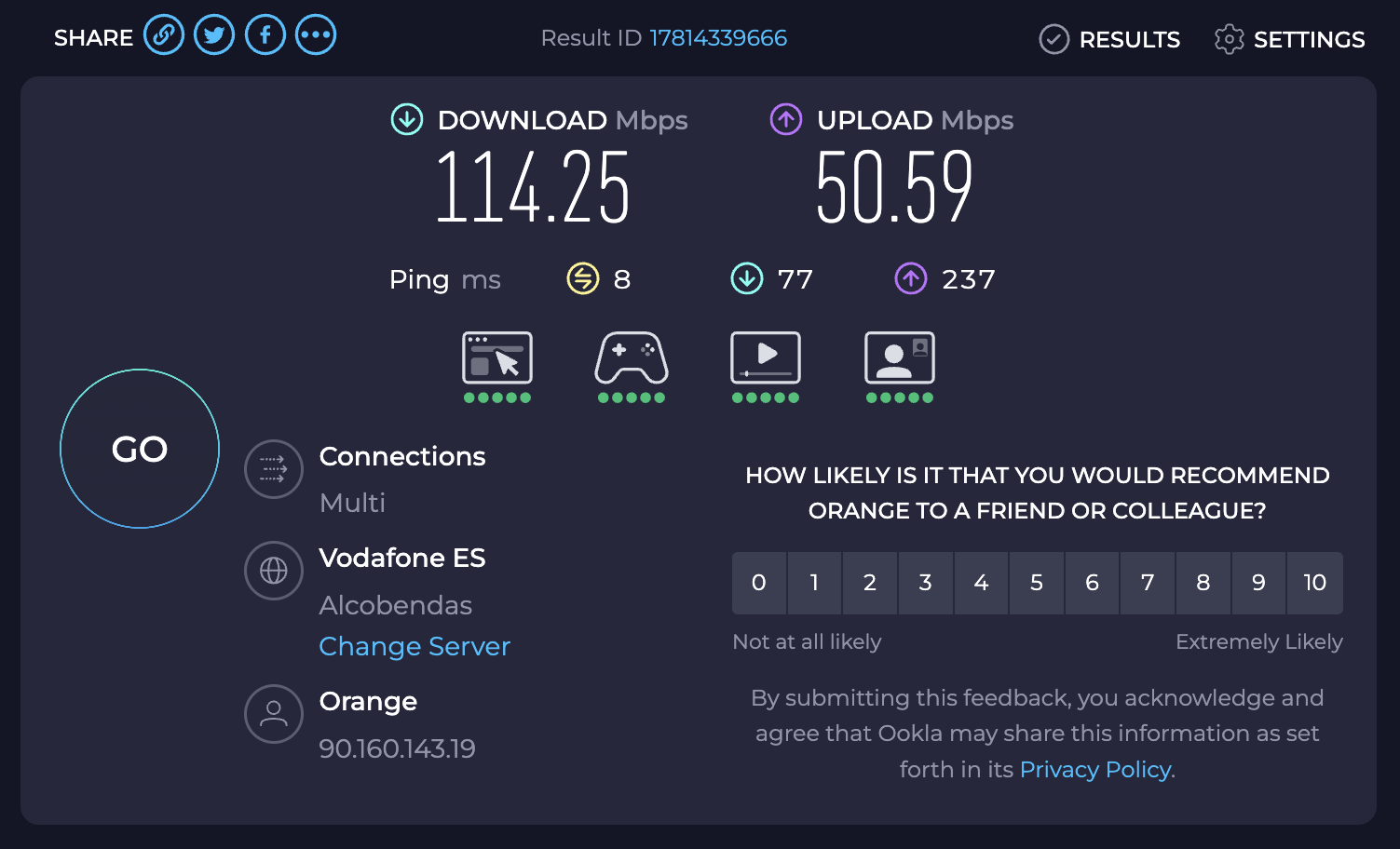 Barcelo speed test