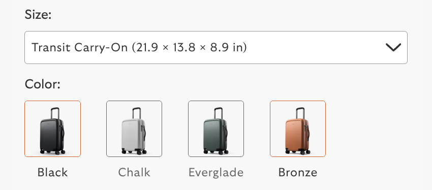 Bellroy Transit Carry On bag color options Bellroy Transit Carry On bag color options