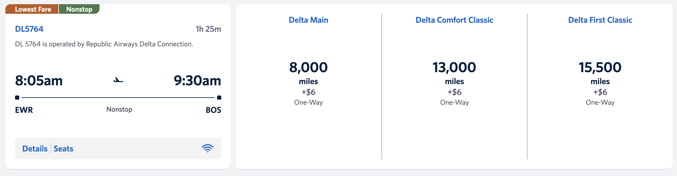 Delta Award Ticket From Newark to Boston Delta Award Ticket From Newark to Boston
