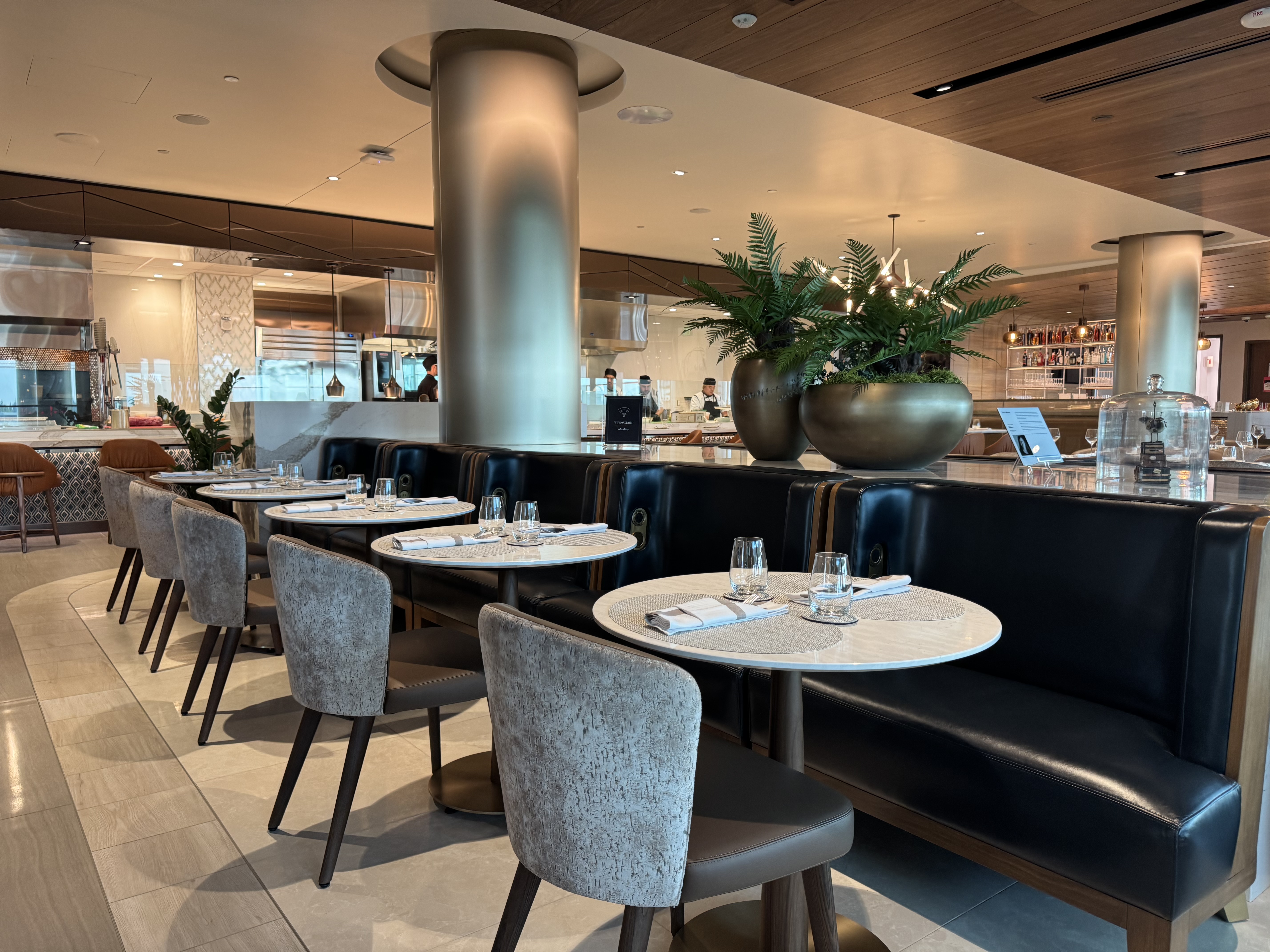 Delta One Lounge SEA Seats Near Kitchen