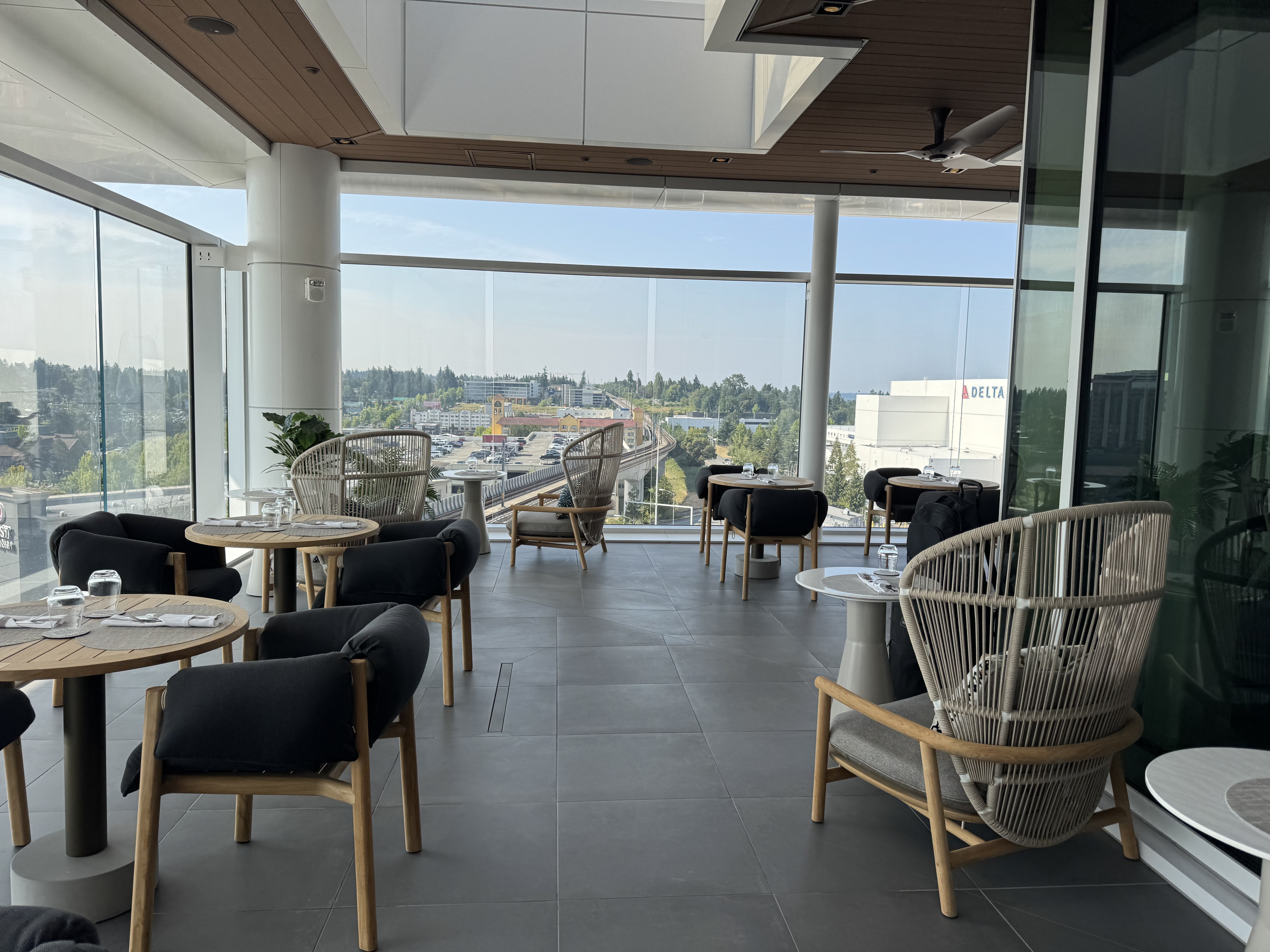 Delta One Lounge SEA Terrace Overlooking Hangar