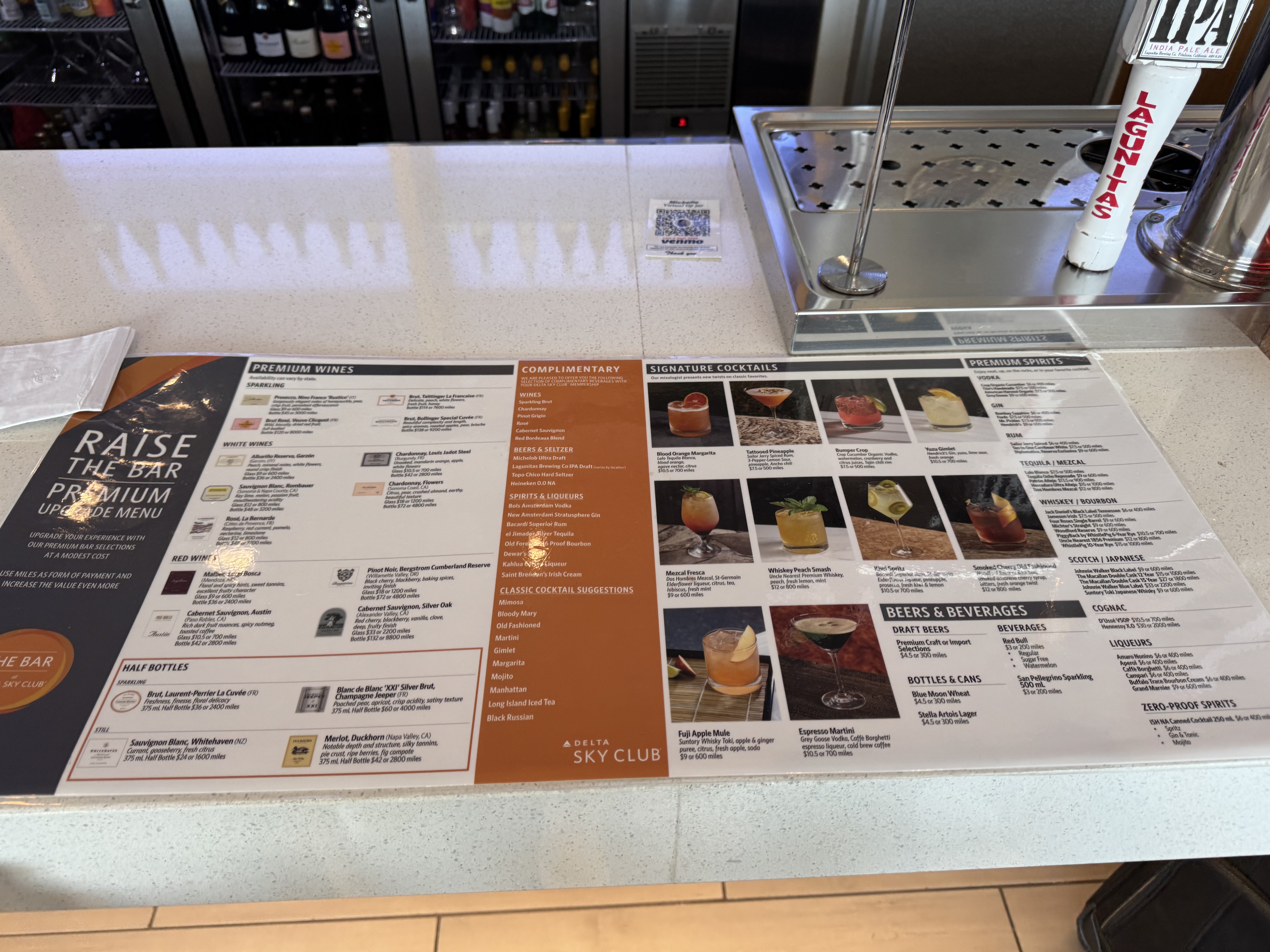 Delta Sky Club SFO Bar Menu Delta Sky Club SFO Bar Menu