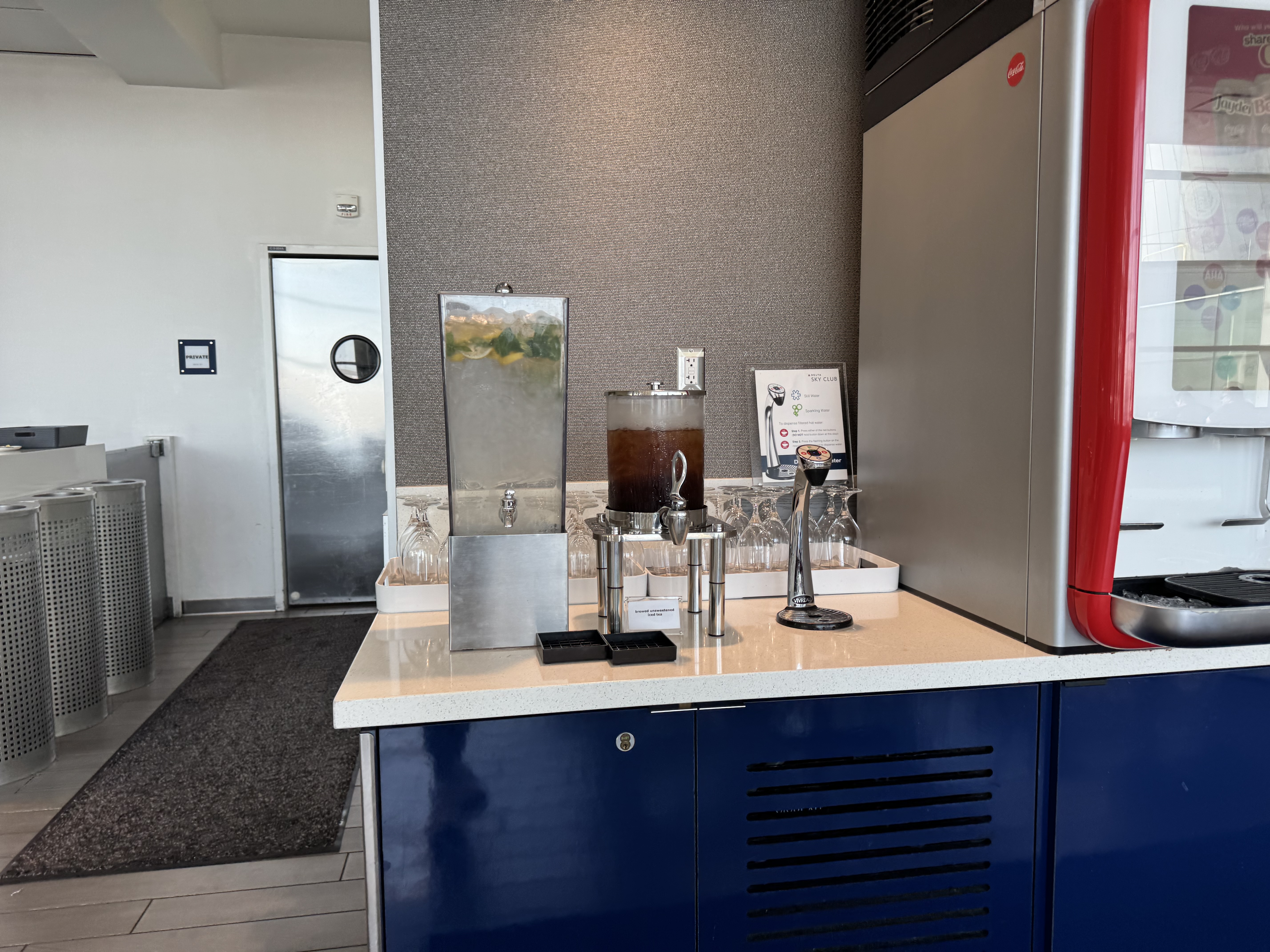 Delta Sky Club SFO Water Tea Delta Sky Club SFO Water Tea
