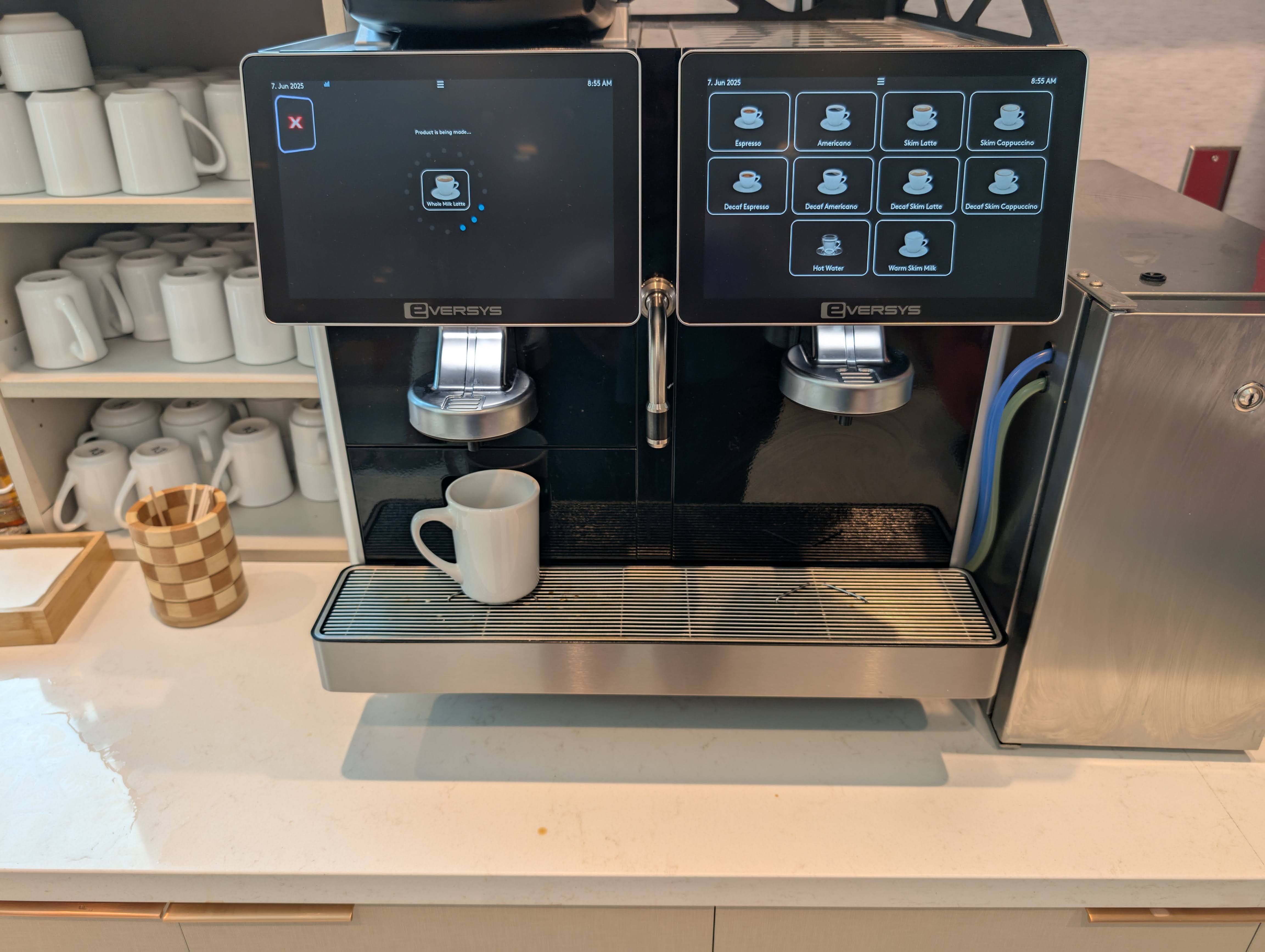 Escape Lounge FLL food and beverages back drink station espresso machine Escape Lounge FLL food and beverages back drink station espresso machine