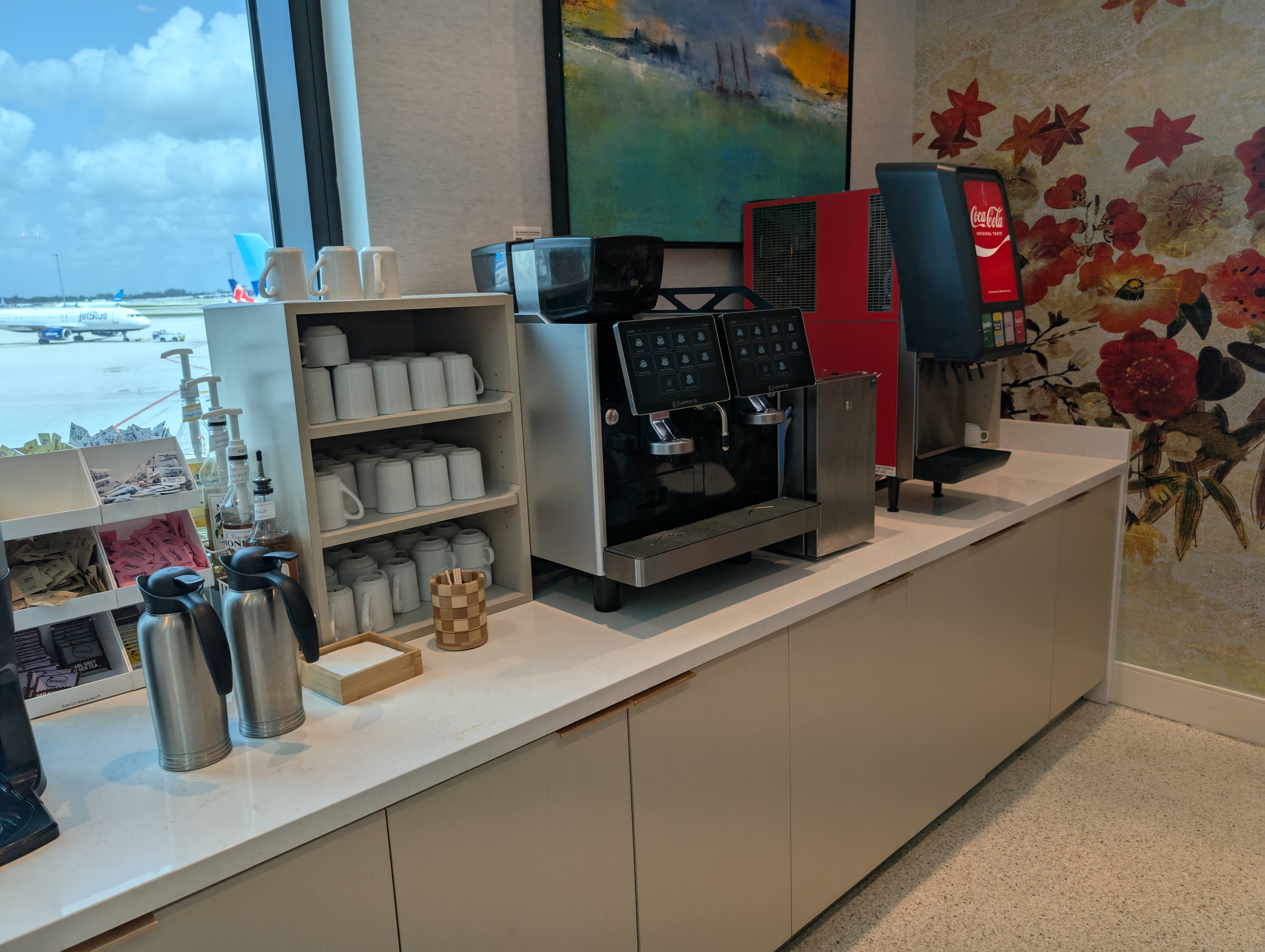 Escape Lounge FLL food and beverages back drink station Escape Lounge FLL food and beverages back drink station