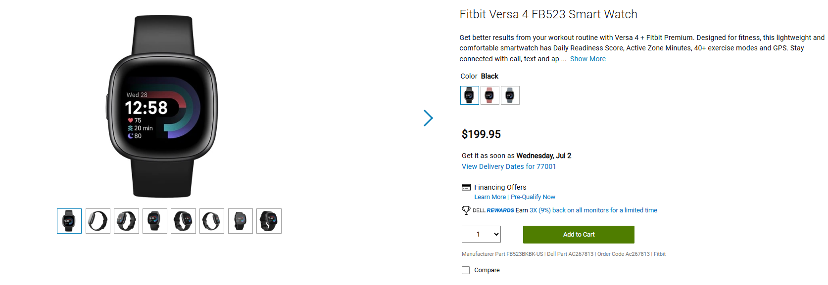 Fitbit watch Fitbit Versa 4 FB523 Smart Watch